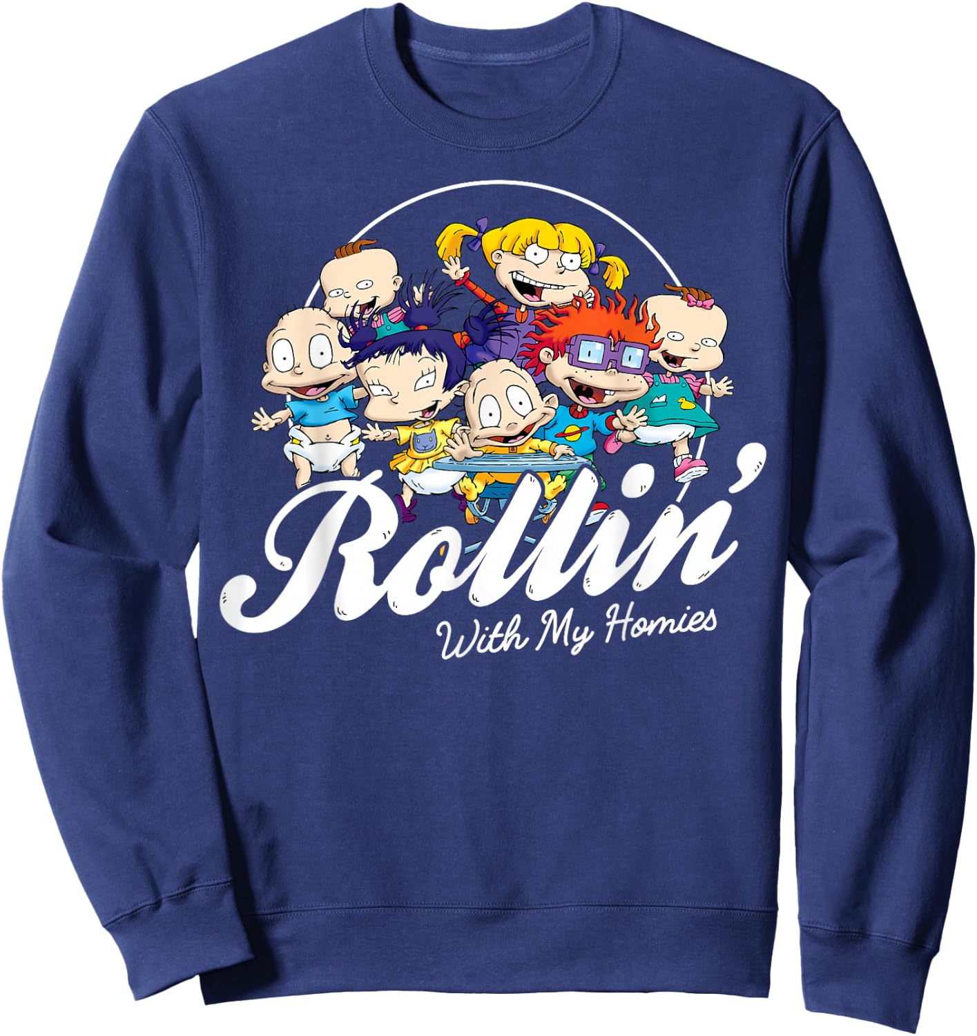 Rugrats Rollin with My Homies Baby Group Graphic Sweatshirt - Sweatshirt | Navy