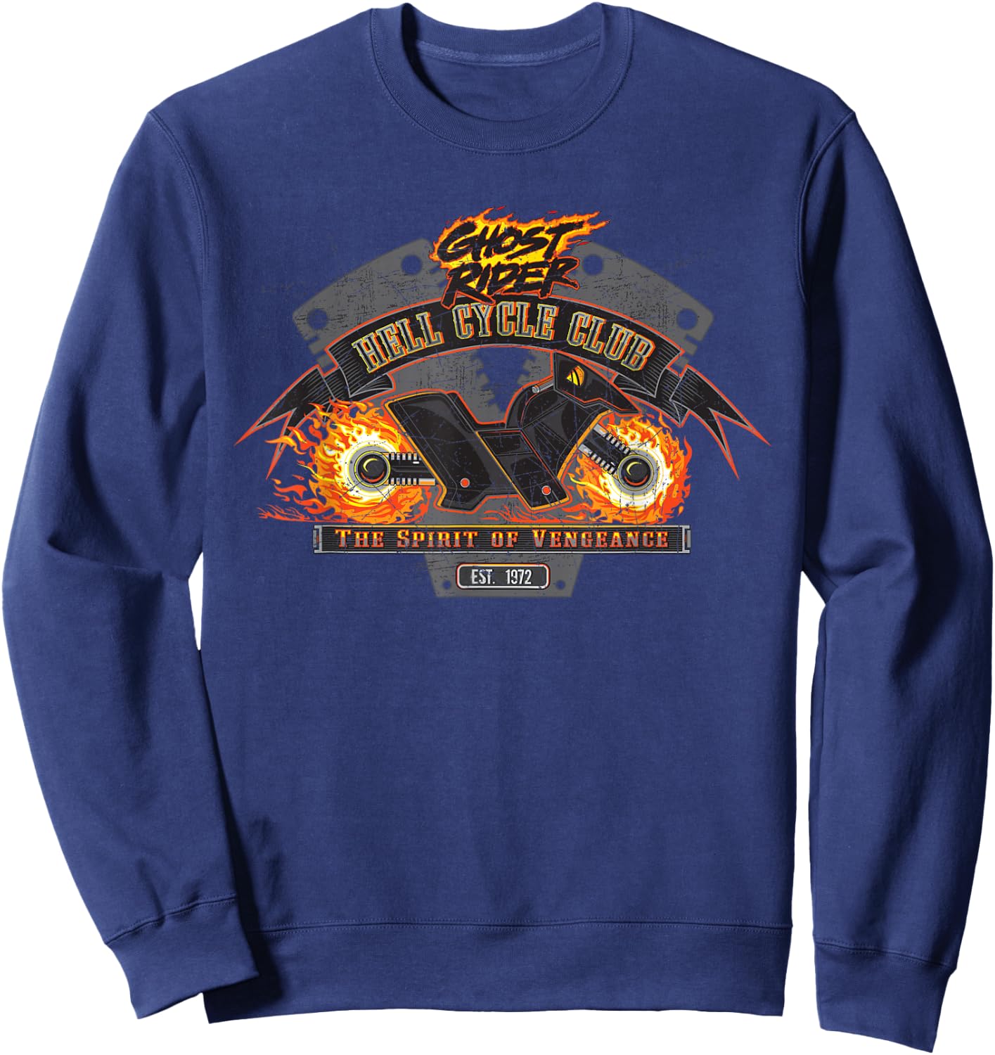 Marvel Ghost Rider Hell Cycle Club Sweatshirt - Sweatshirt | Navy