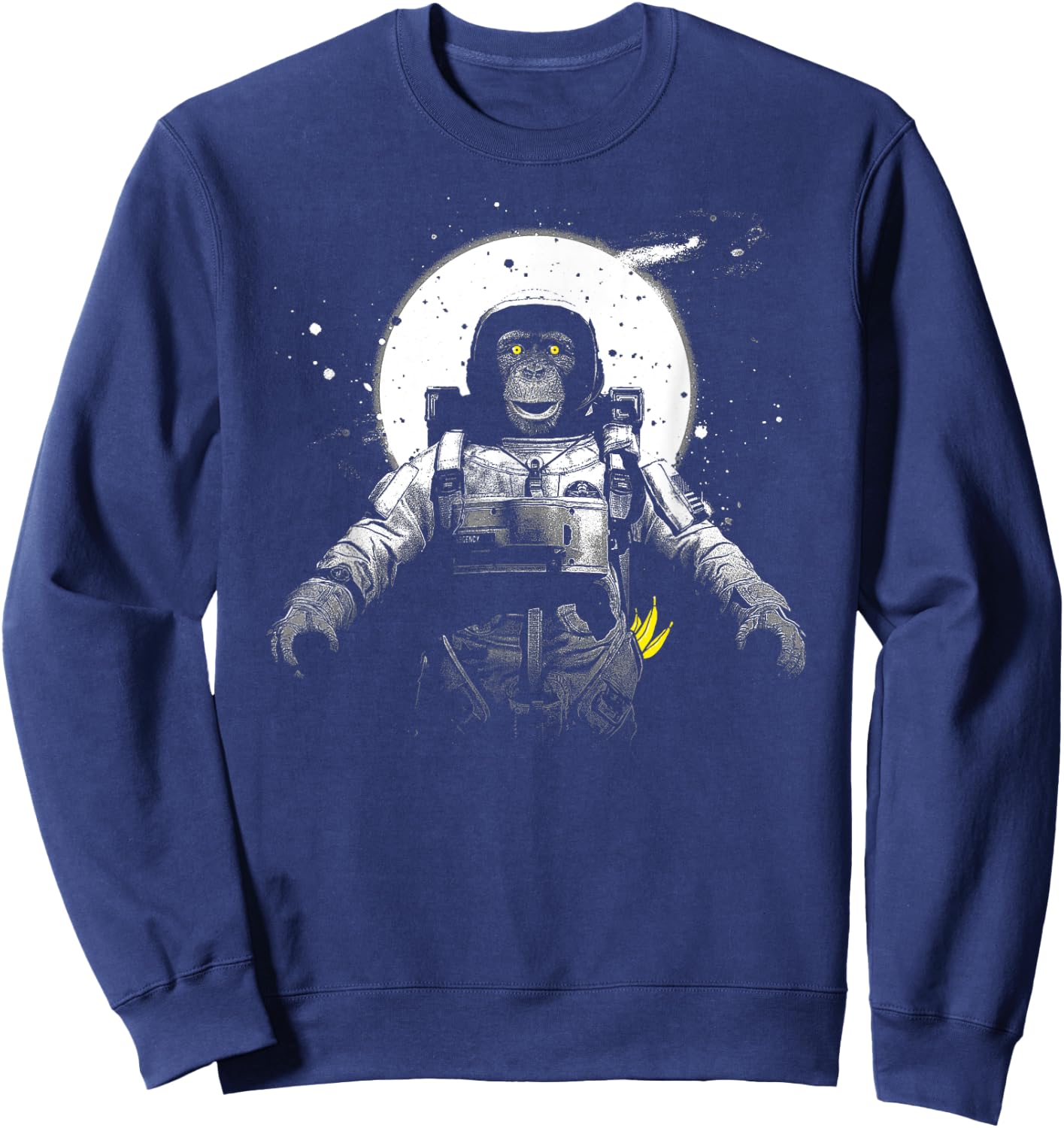 Monkey Astronaut Vintage Space Astronauts Monkeys Sweatshirt - Sweatshirt | Navy