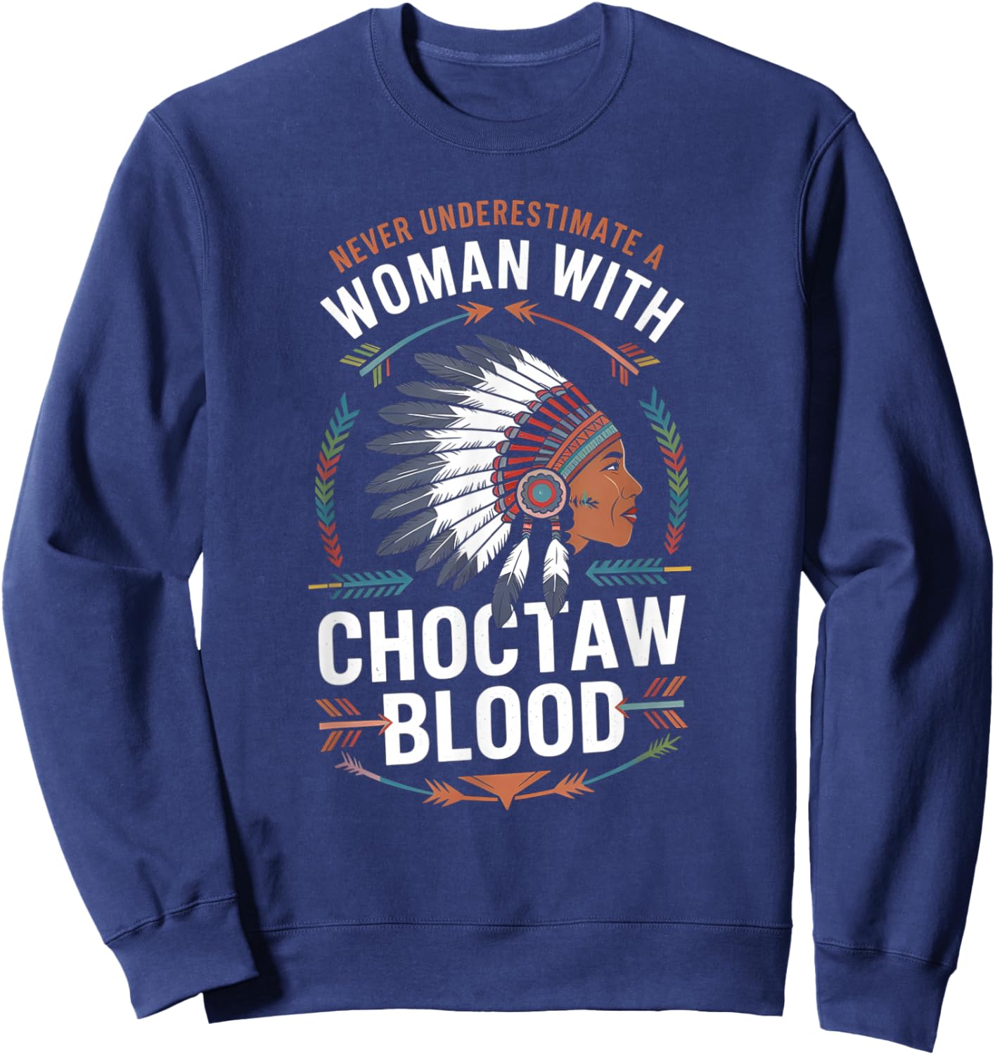 Choctaw Pride Native American Vintage Heritage Tribal Art Sweatshirt - Sweatshirt | Navy