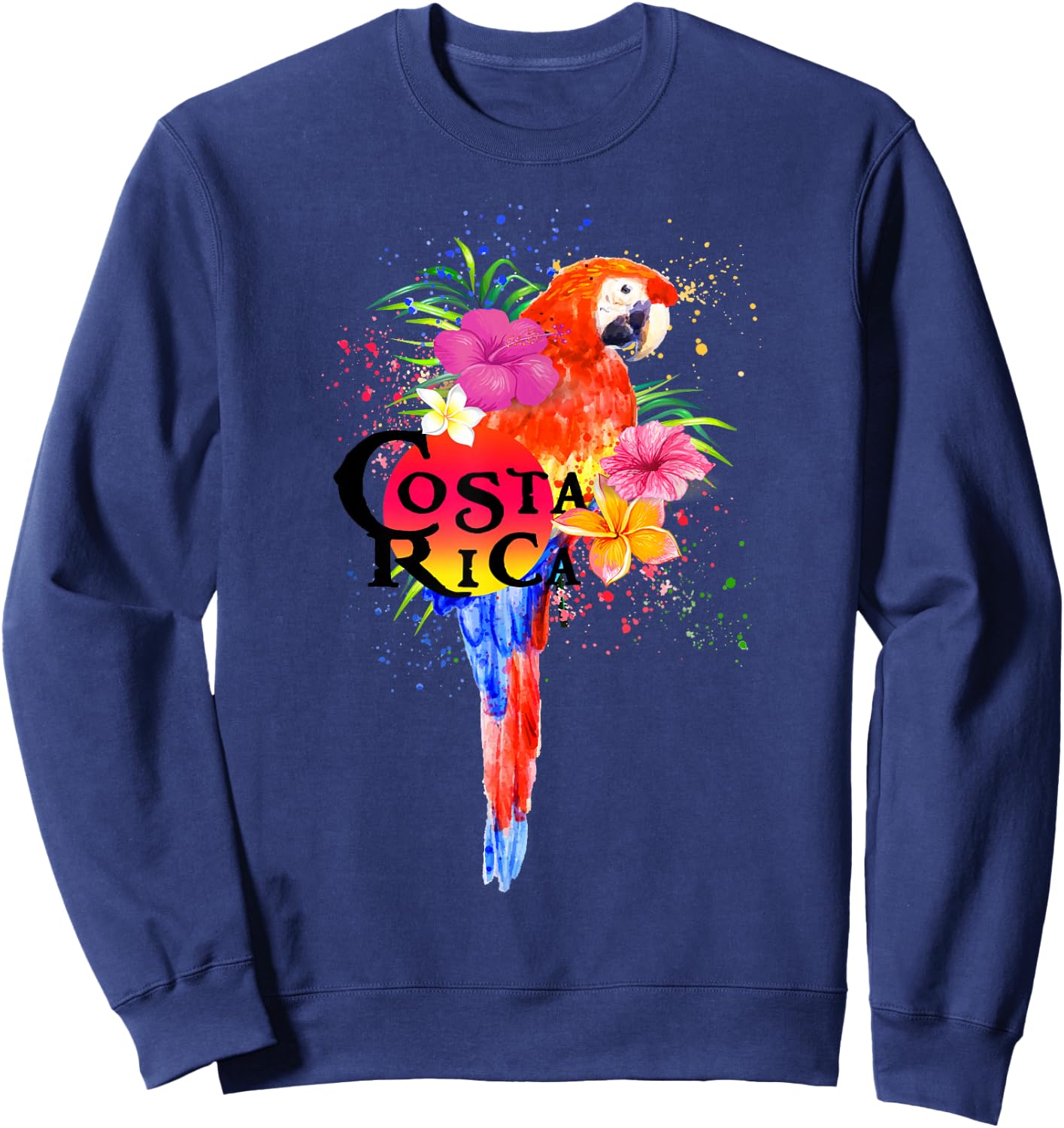 Costa Rica Tropical Parrot Colorful Sweatshirt - Sweatshirt | Navy