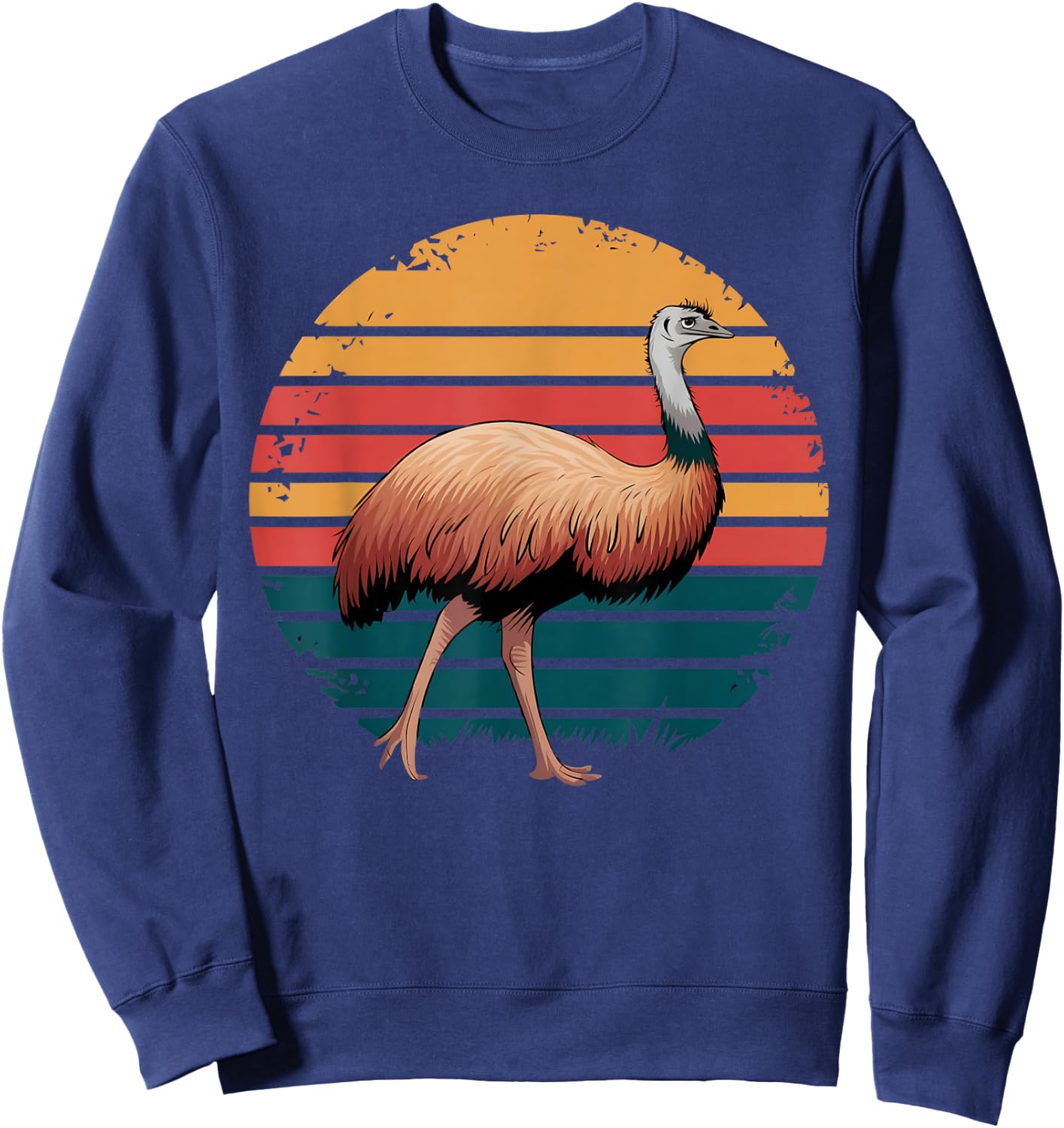 Retro Vintage Emu Bird Wildlife Nature Lover Gifts Sweatshirt - Sweatshirt | Navy