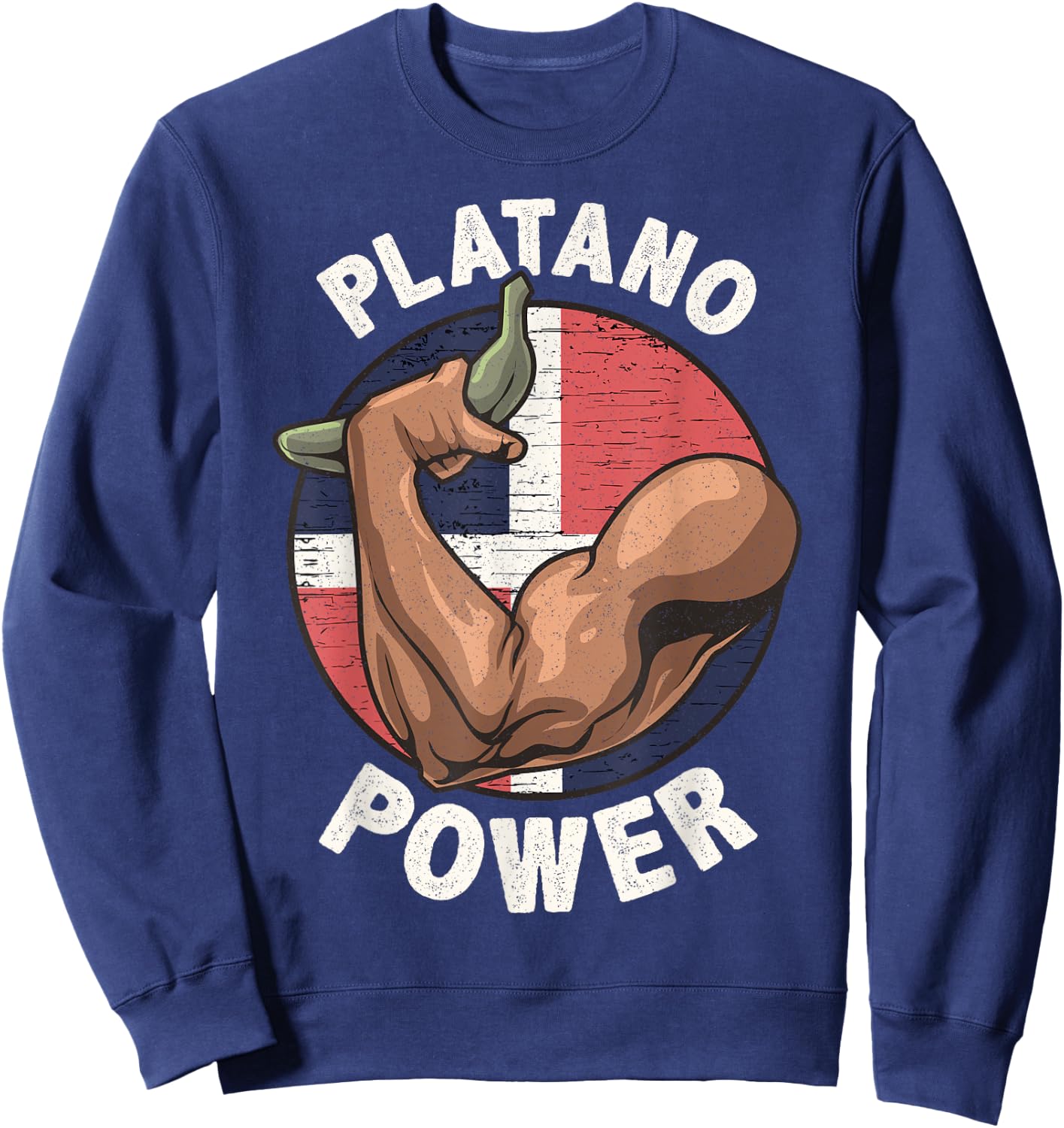Platano Power Dominican Republic Pride Merch Sweatshirt - Sweatshirt | Navy