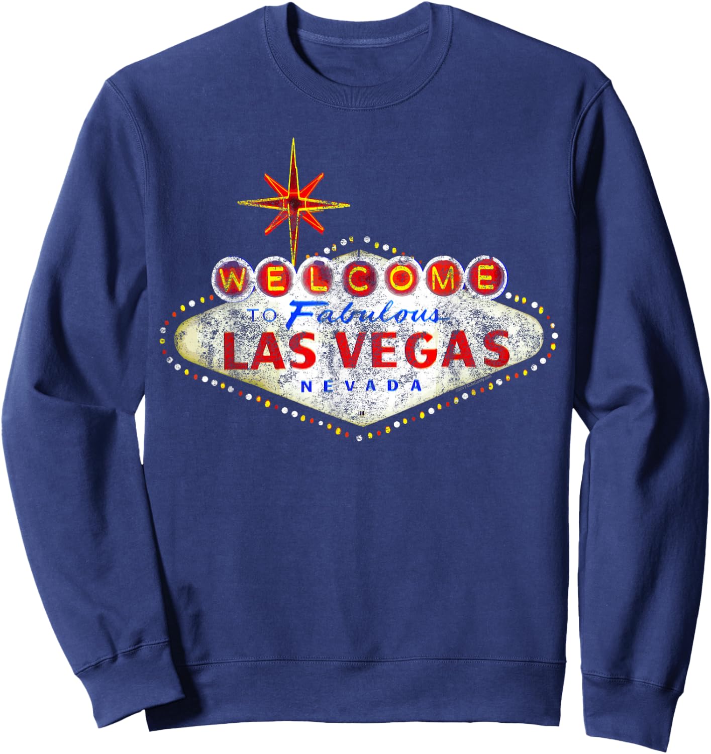 Welcome to Las Vegas Nevada Vintage Sign Souvenir Sweatshirt - Sweatshirt | Navy