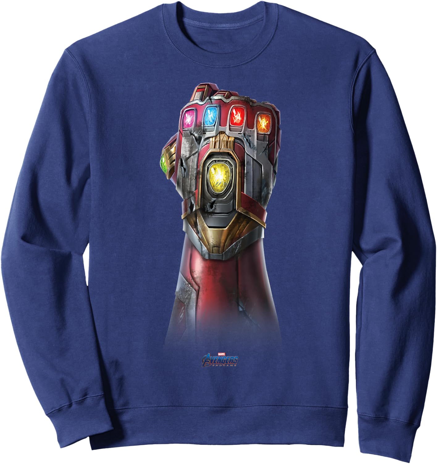 Marvel Avengers Endgame Infinity Stone Gauntlet Color Logo Sweatshirt - Sweatshirt | Navy