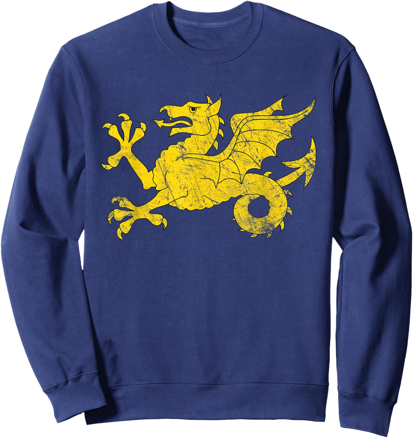 England Medieval Britain Ancient Dragon Wessex Wyvern Anglo Sweatshirt - Sweatshirt | Navy