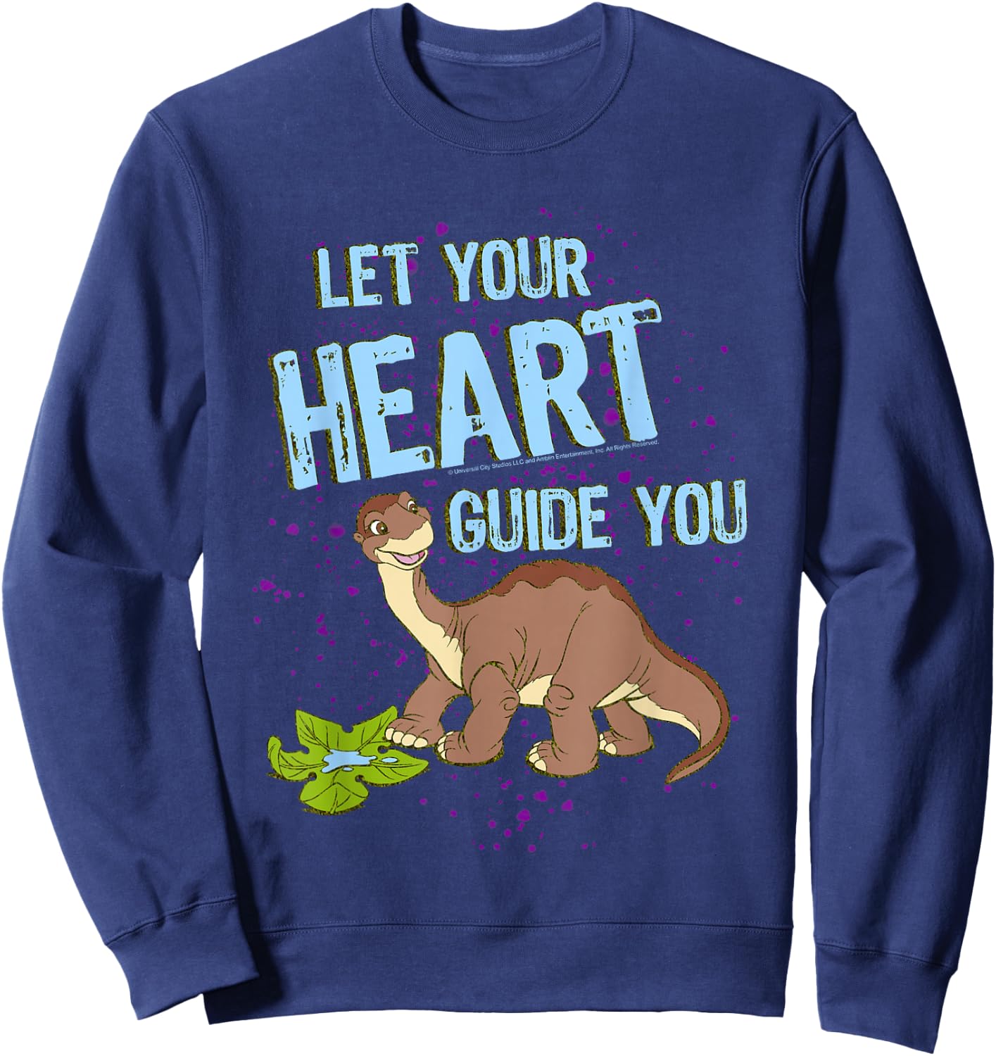Land Before Time Littlefoot Let Your Heart Guide You Sweatshirt - Sweatshirt | Navy