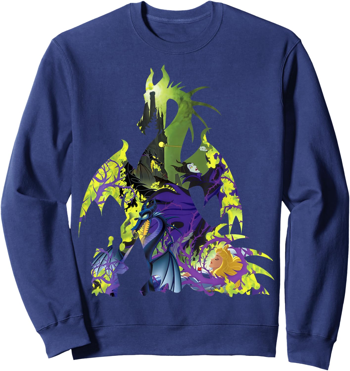 Disney Sleeping Beauty Maleficent Dragon Silhouette Sweatshirt - Sweatshirt | Navy