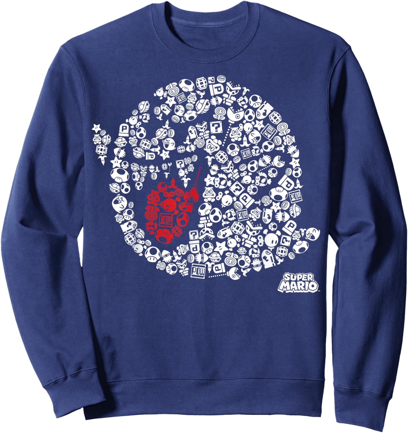 Nintendo Super Mario Iconic Boo Portrait Graphic Sweatshirt - Sweatshirt | Navy