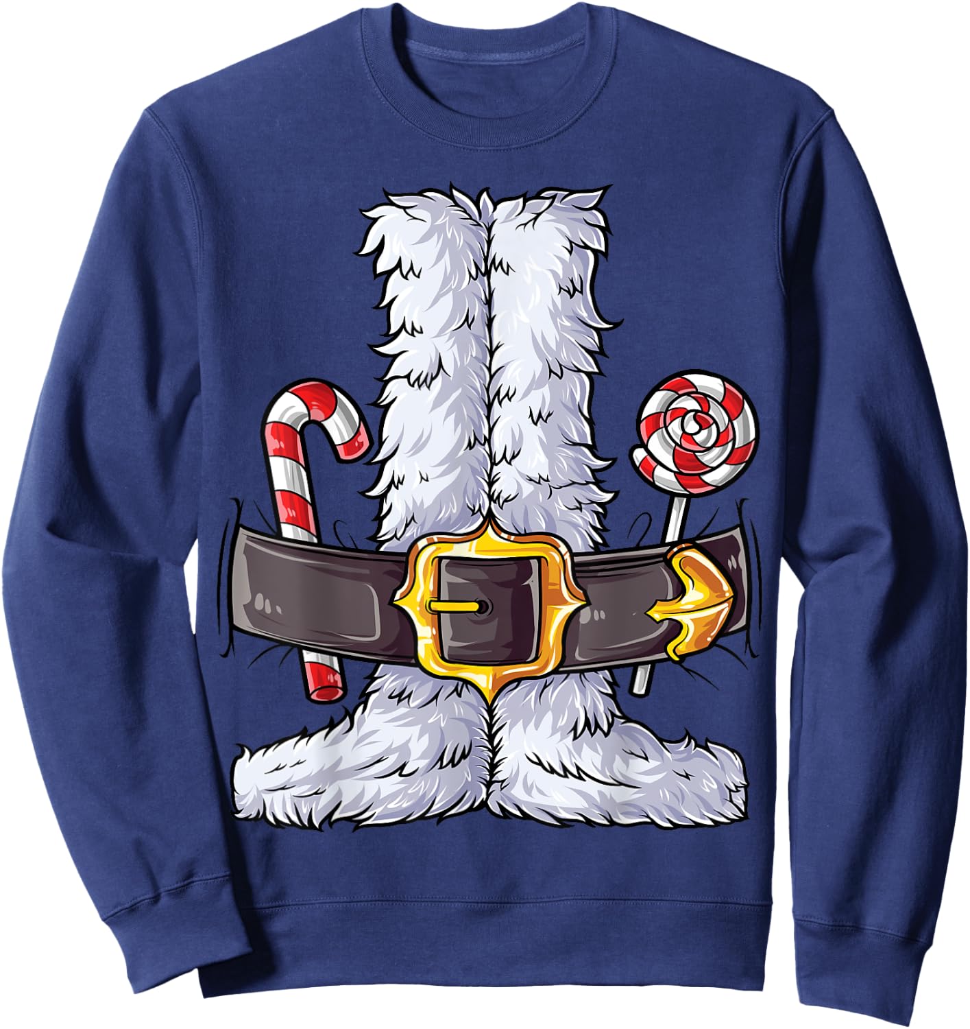 Santa Claus Costume Christmas Boys Kids Men Xmas Holiday Sweatshirt - Sweatshirt | Navy