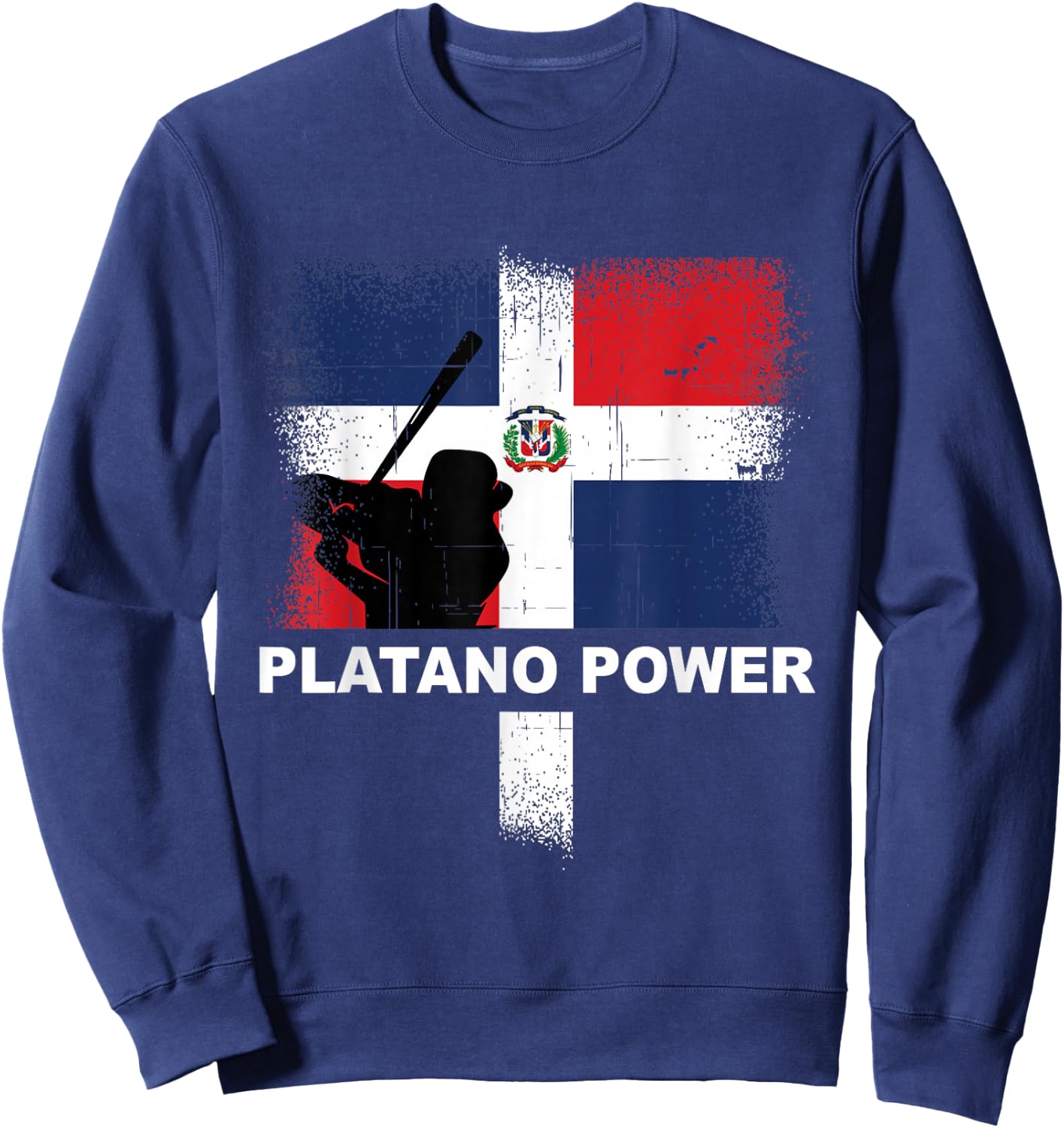 Dominican Republic Baseball Team Support Distress Shirt Sweatshirt - Sweatshirt | Navy