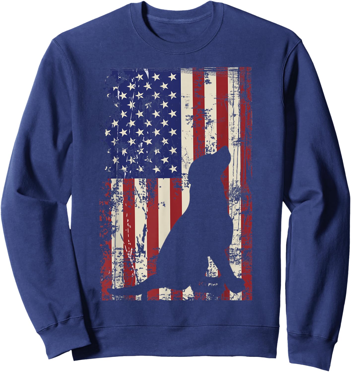 Patriotic Labrador 4th of July American Flag Sweatshirt - Sweatshirt | Navy