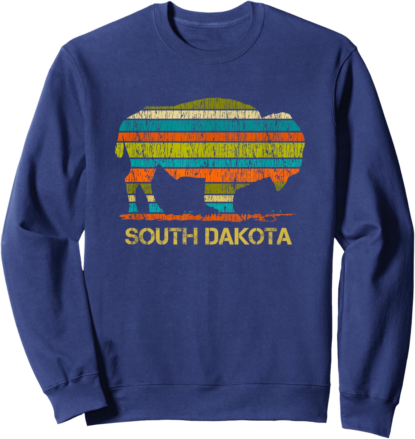 Buffalo for a South Dakota Vacation Sweatshirt - Sweatshirt | Navy