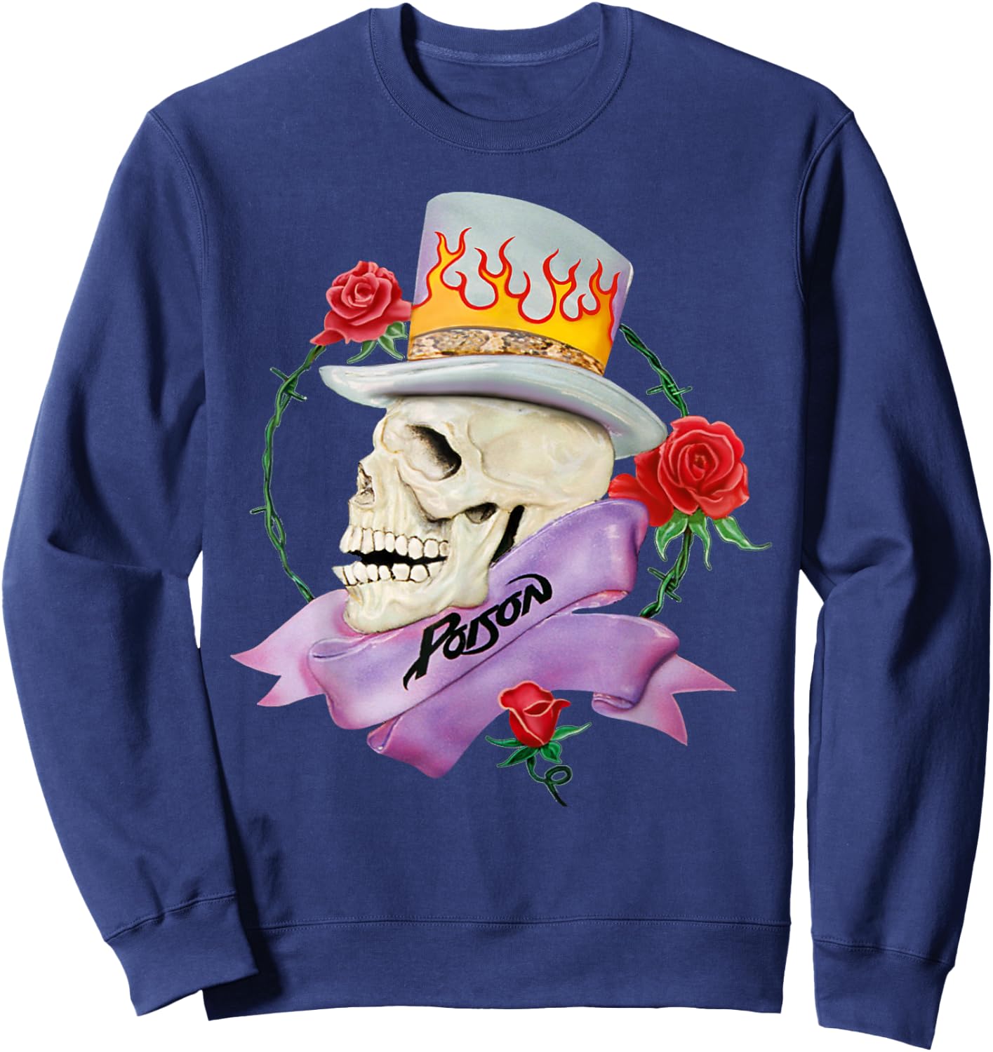 Poison - Every Rose Sweatshirt - Sweatshirt | Navy