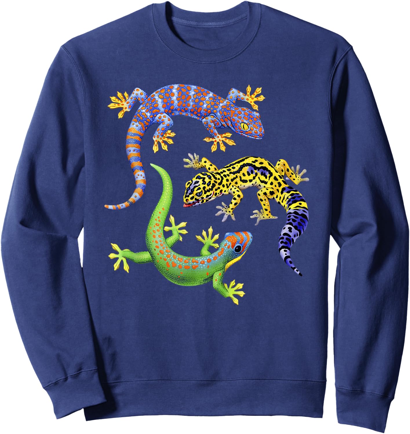 Cute Gecko Wildlife Lizard Sweatshirt - Sweatshirt | Navy
