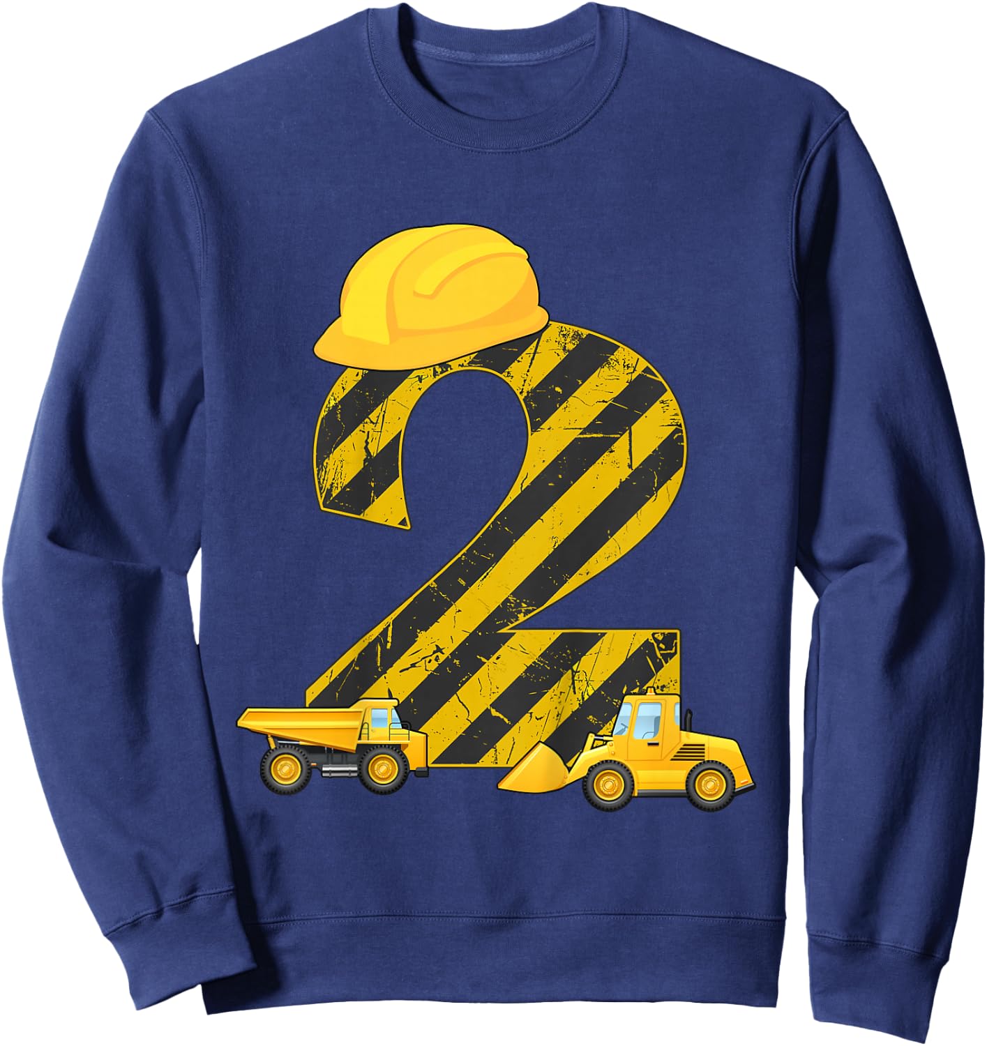 2nd Birthday Digger I 2 Years Builder Excavator Gift Sweatshirt - Sweatshirt | Navy