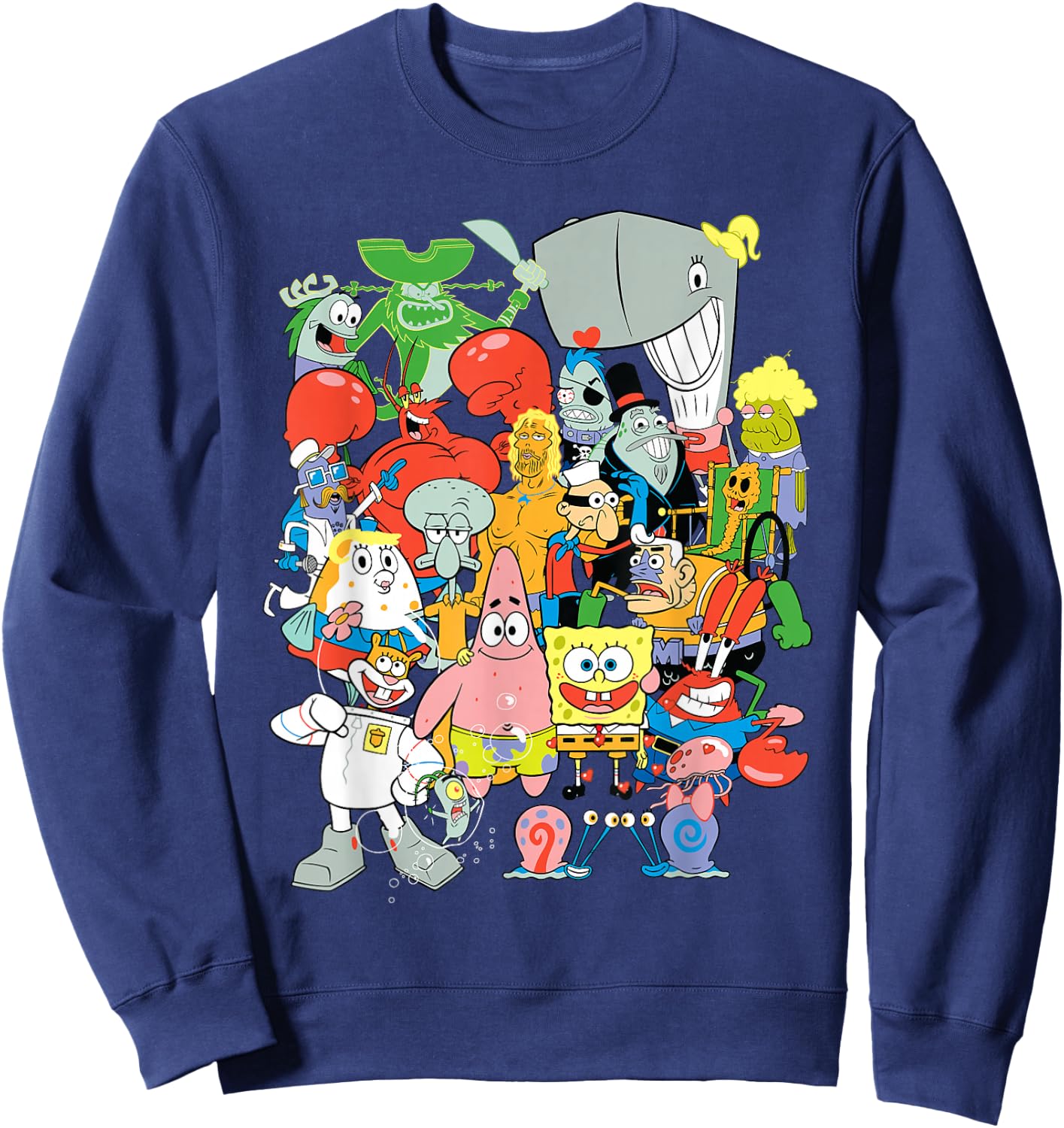 Spongebob Squarepants Cast of Characters Sweatshirt - Sweatshirt | Navy