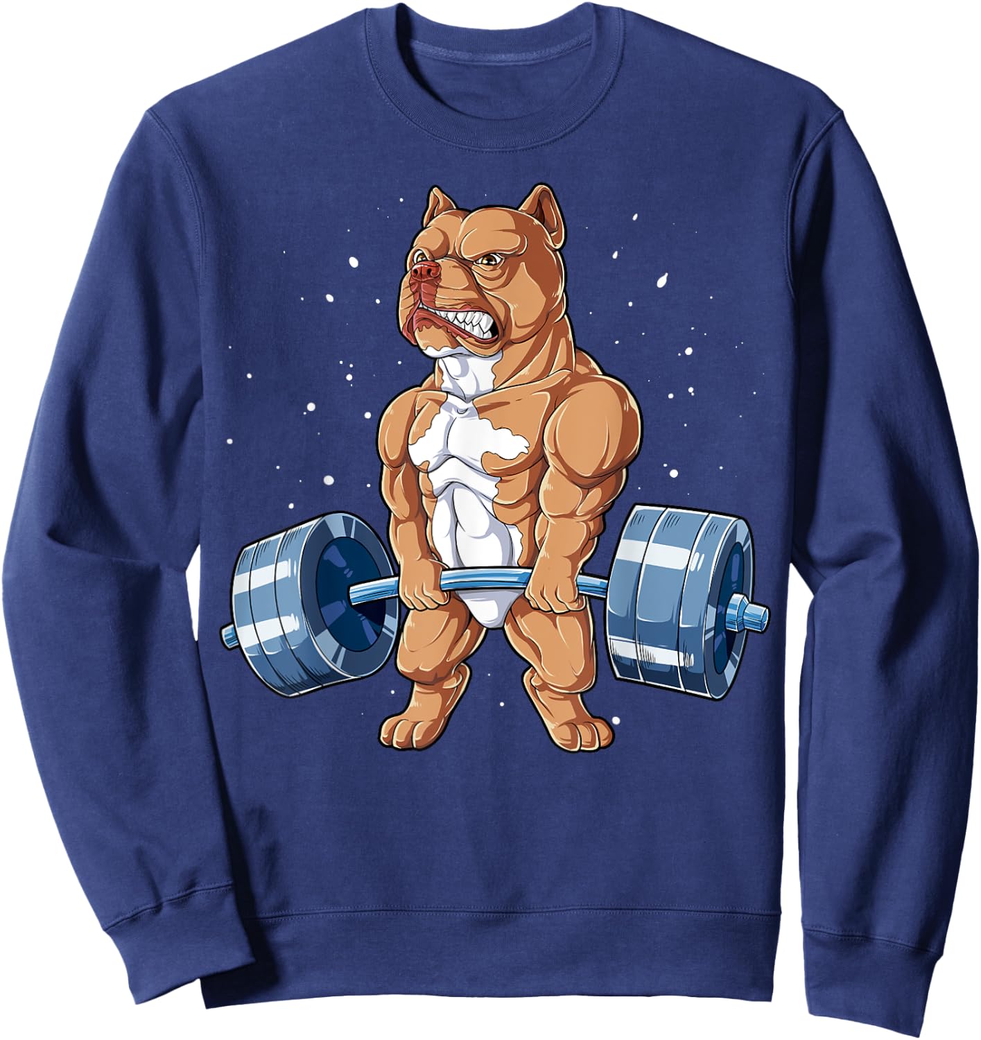 Pit Bull Weightlifting Funny Deadlift Men Fitness Gym Gifts Sweatshirt - Sweatshirt | Navy