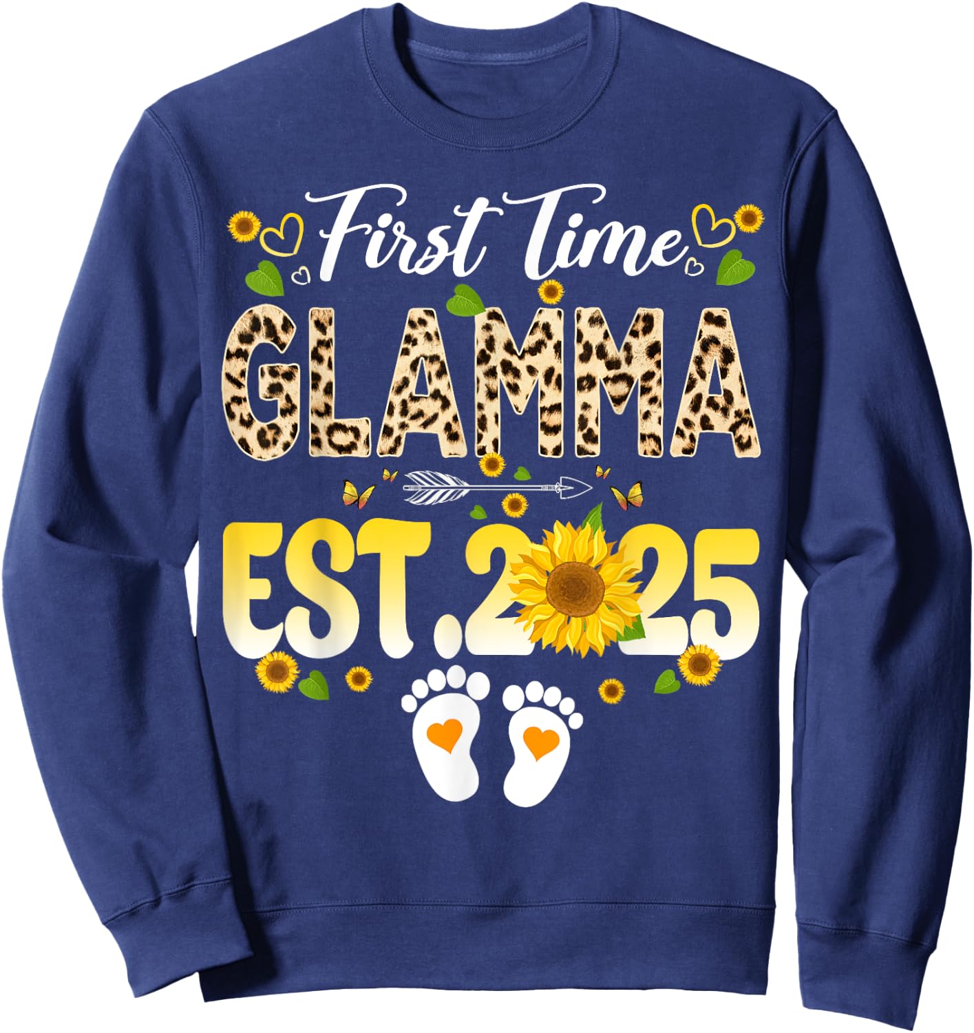 Soon to be Glamma 2025 Mother's Day First Time Mom Pregnancy Sweatshirt - Sweatshirt | Navy