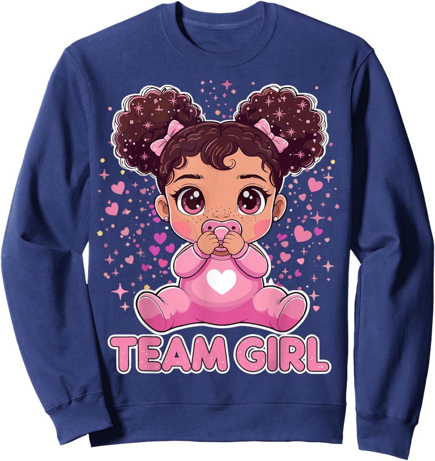 Team Girl Baby Gender Reveal Party Sweatshirt - Sweatshirt | Navy