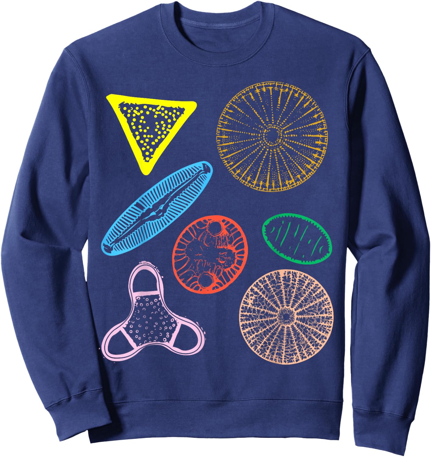 Colorful Diatoms Beautiful Science Sweatshirt - Sweatshirt | Navy
