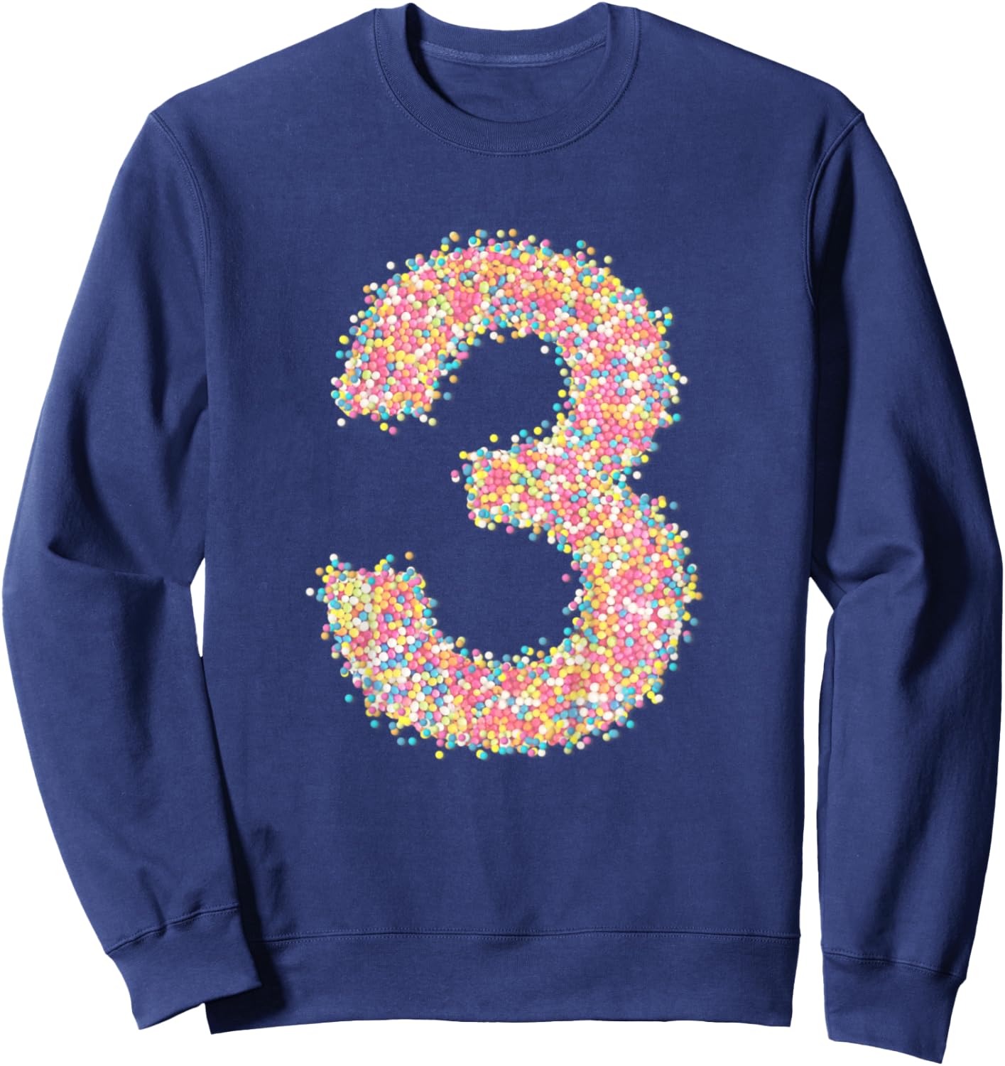 Kids Kids 3rd Birthday Rainbow Sprinkles 3 Sweatshirt - Sweatshirt | Navy