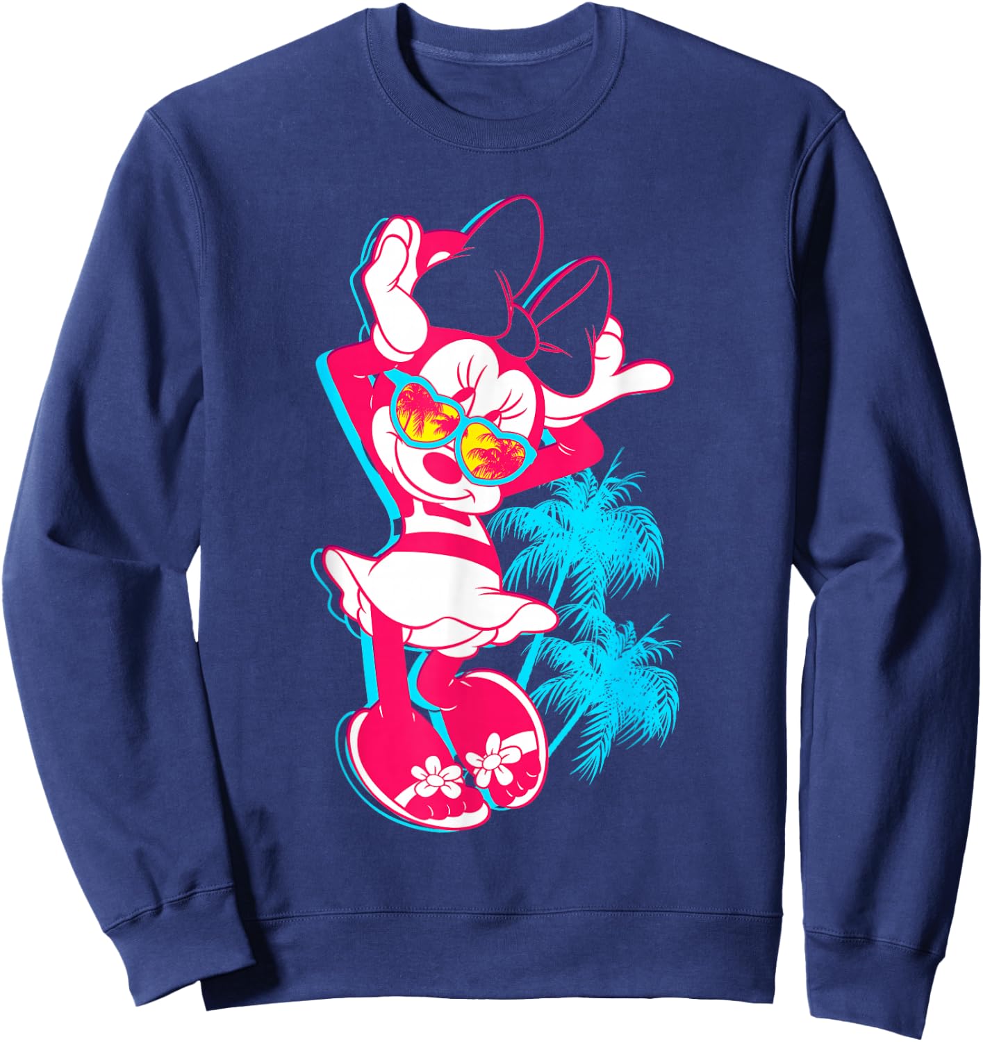 Disney - Neon Minnie Mouse Hollywood Sweatshirt - Sweatshirt | Navy