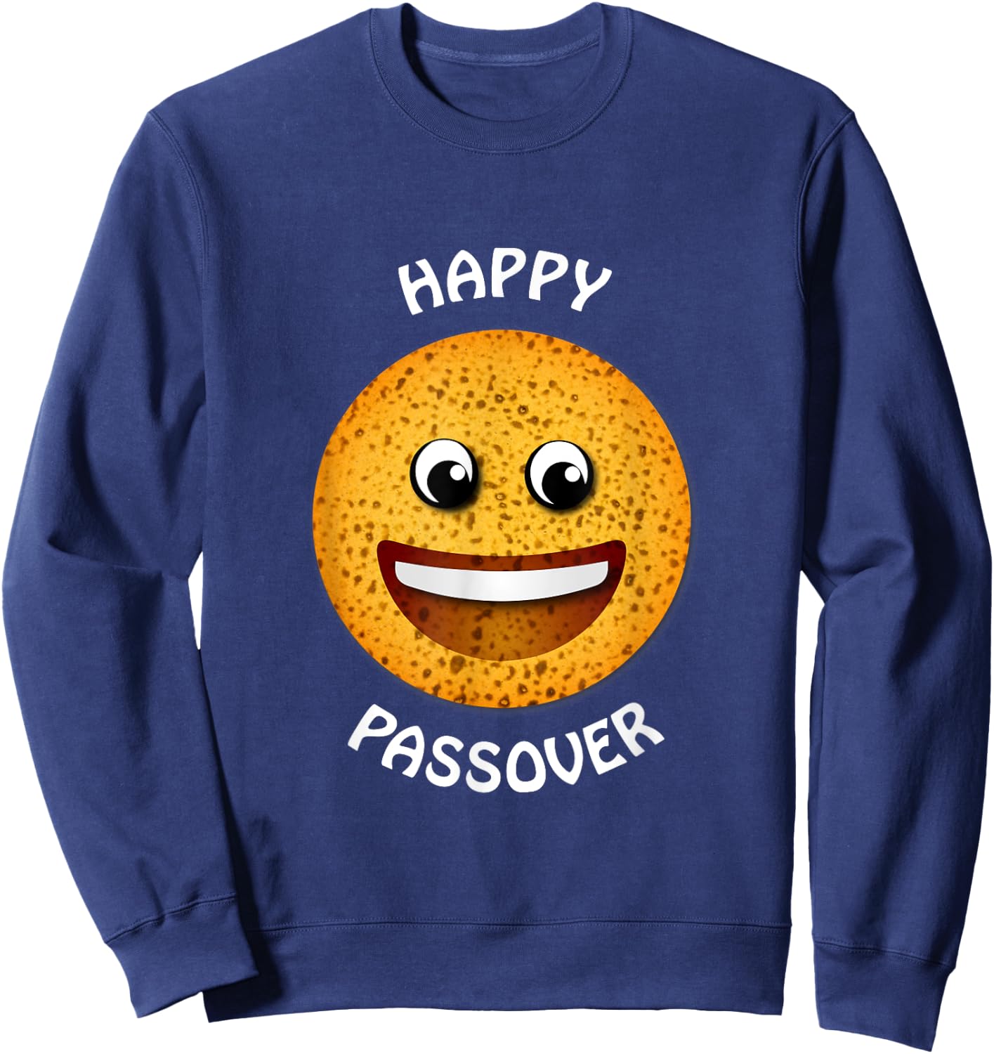 Happy Passover Matzah Shirt Jewish Israel Hebrew Sweatshirt - Sweatshirt | Navy