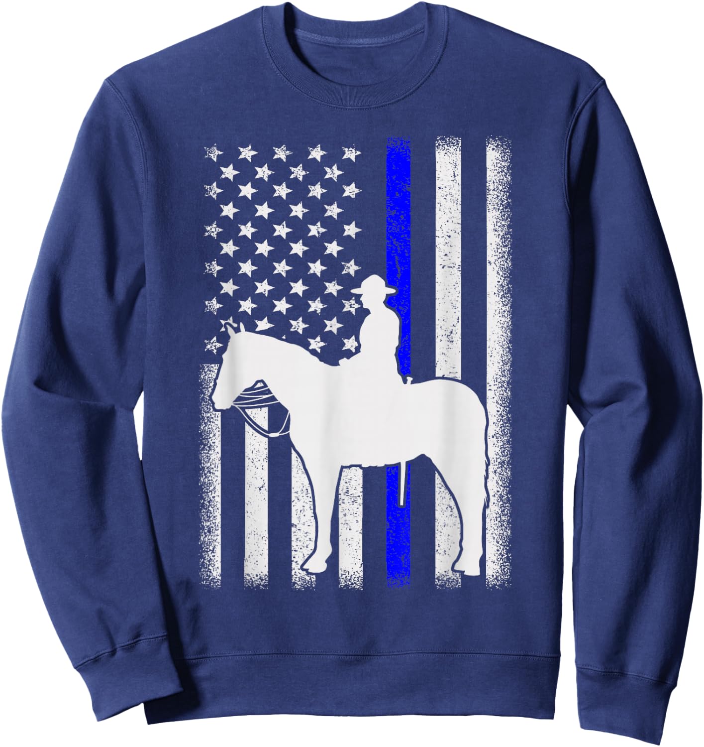 Police Officer Mounted Patrol Cops Law Enforcement Sweatshirt - Sweatshirt | Navy