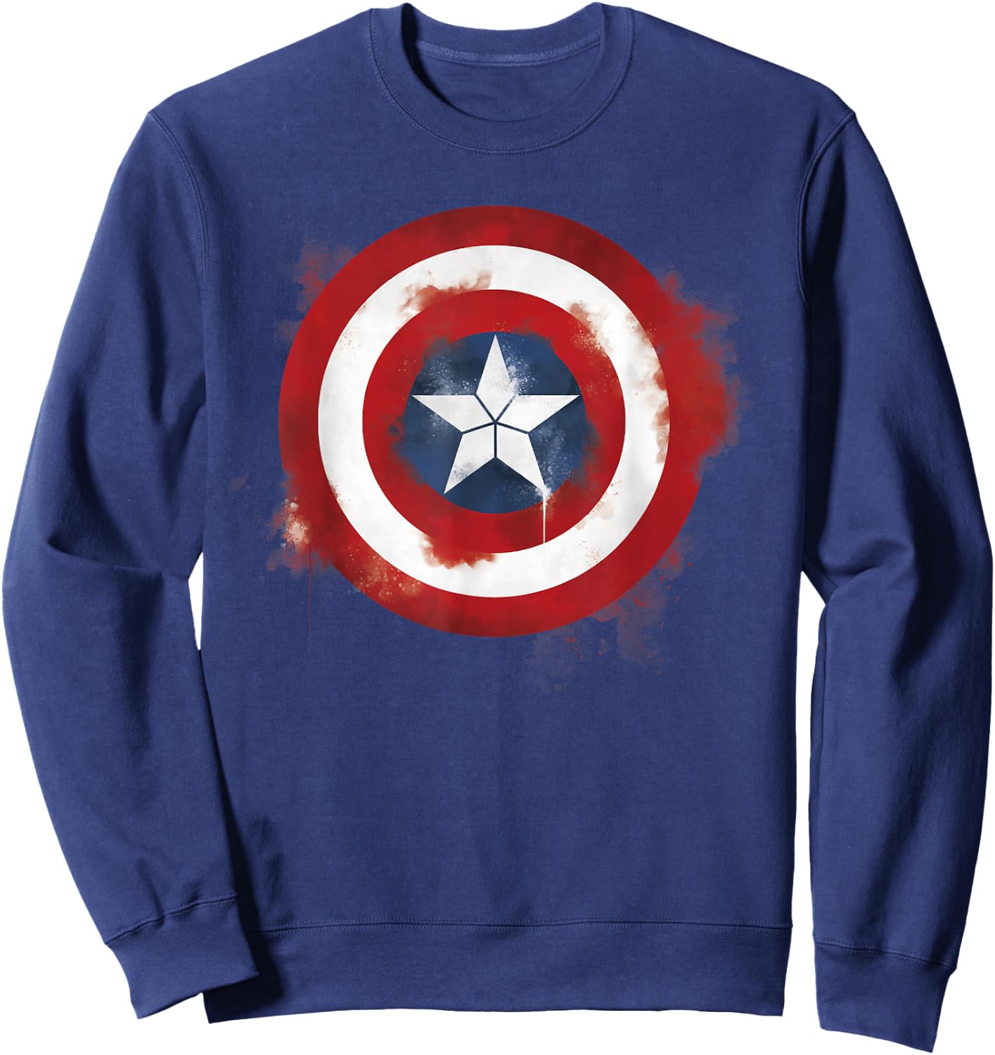 Marvel Avengers Endgame Spray Paint Captain America Logo Sweatshirt - Sweatshirt | Navy