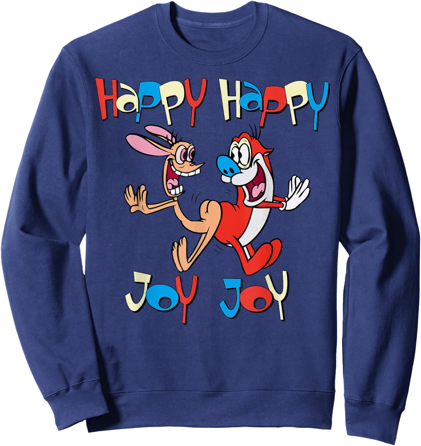 Ren and Stimpy Happy Happy Joy Joy Dance Sweatshirt - Sweatshirt | Navy