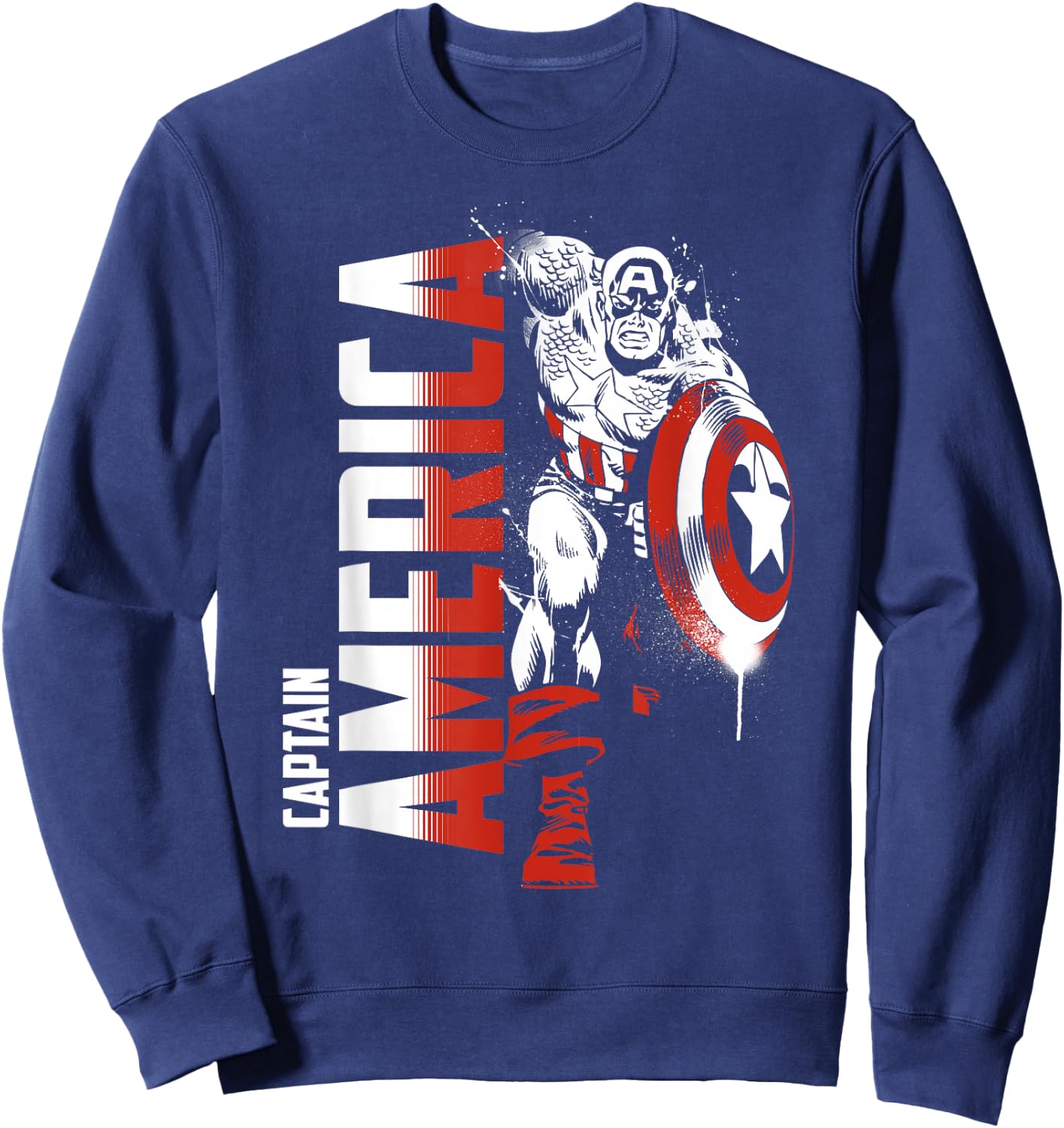Marvel Avengers Vintage Captain America Comic Hero Sweatshirt - Sweatshirt | Navy