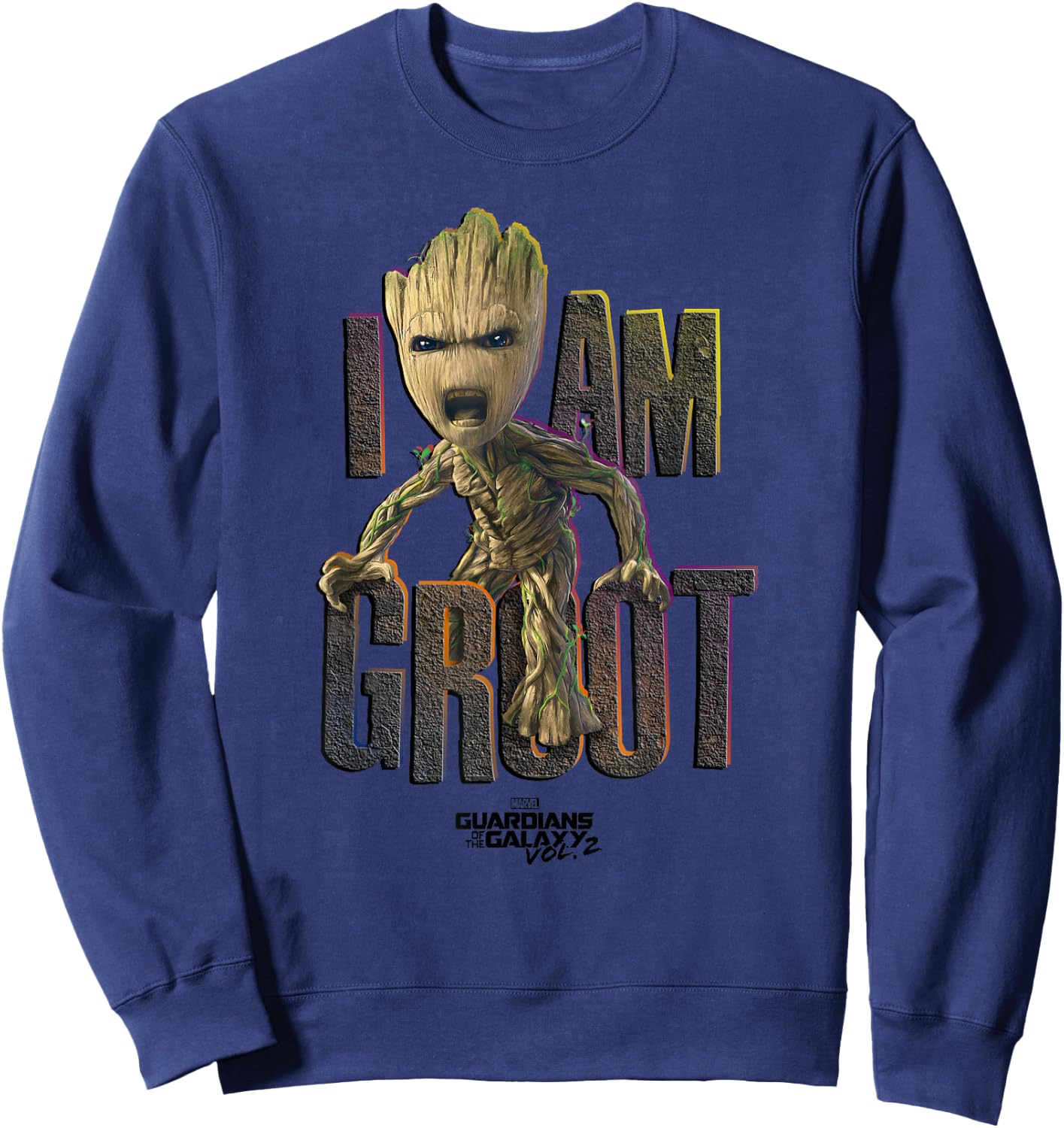 Marvel Guardians Vol.2 I AM Groot Cute Angry C2 Small Sweatshirt - Sweatshirt | Navy