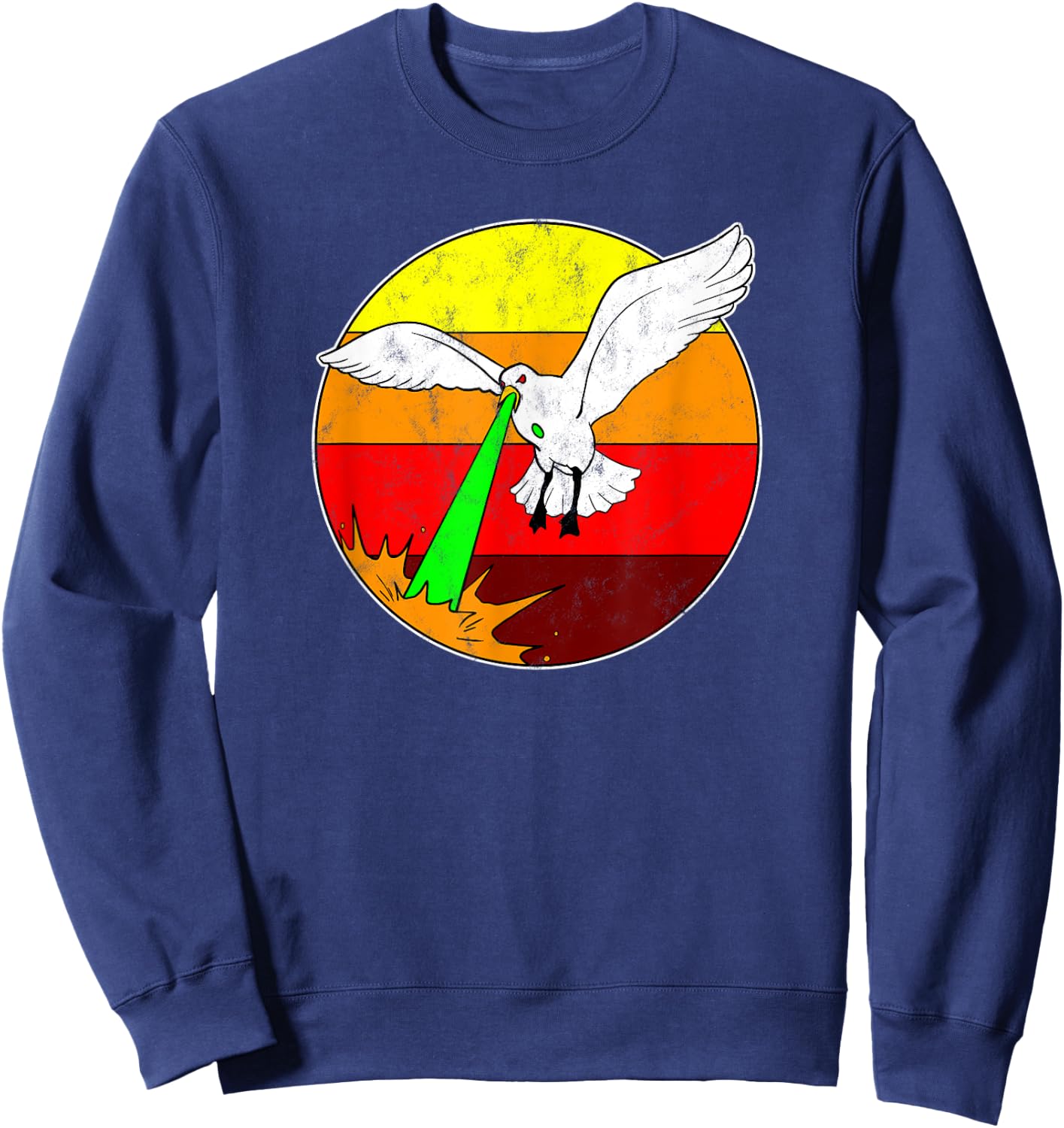 Laser Seagull Funny Retro Seagull Sweatshirt - Sweatshirt | Navy