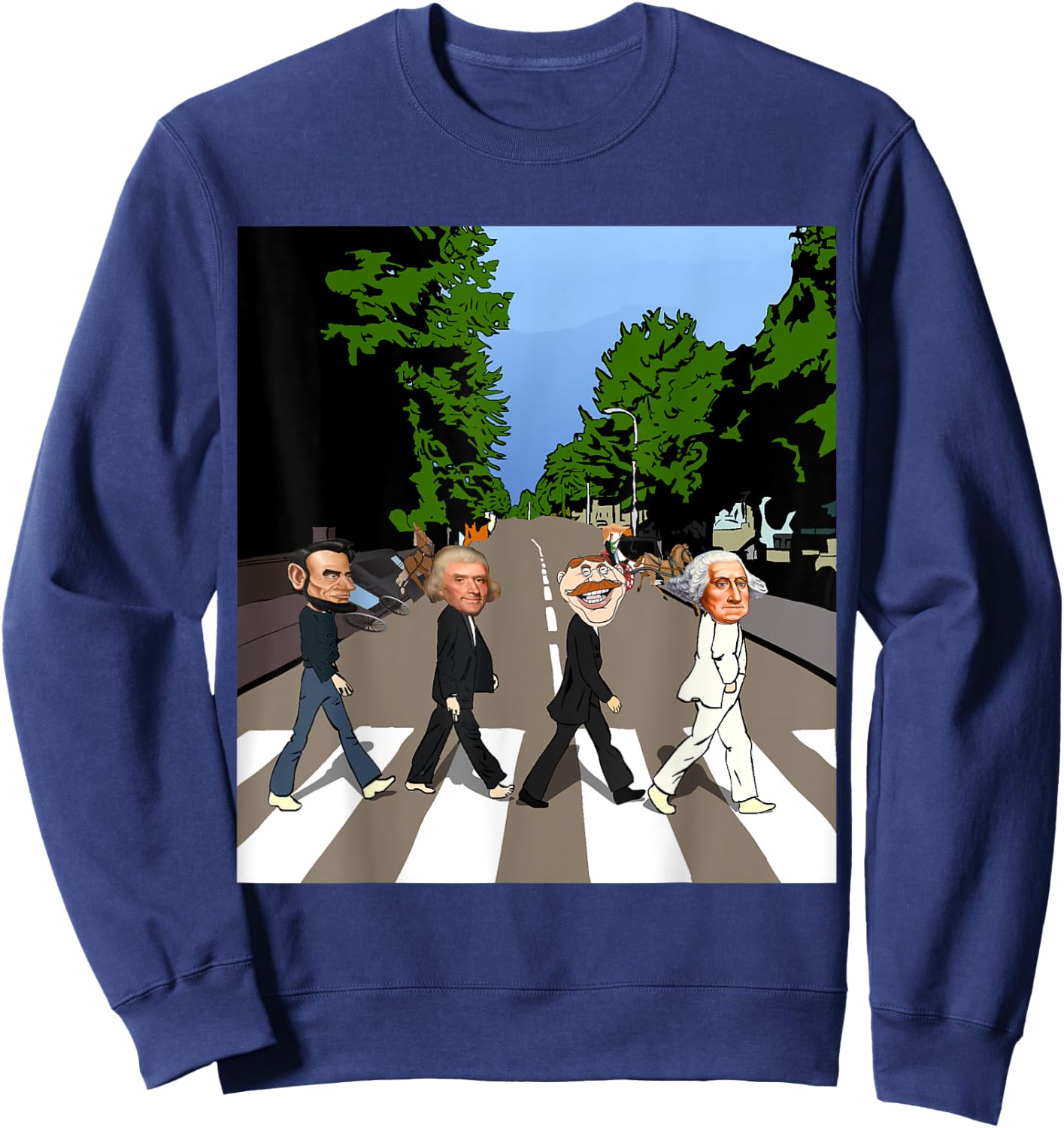 Presidents Day Shirt Lincoln, Washington,Jefferson,Theodore Sweatshirt - Sweatshirt | Navy