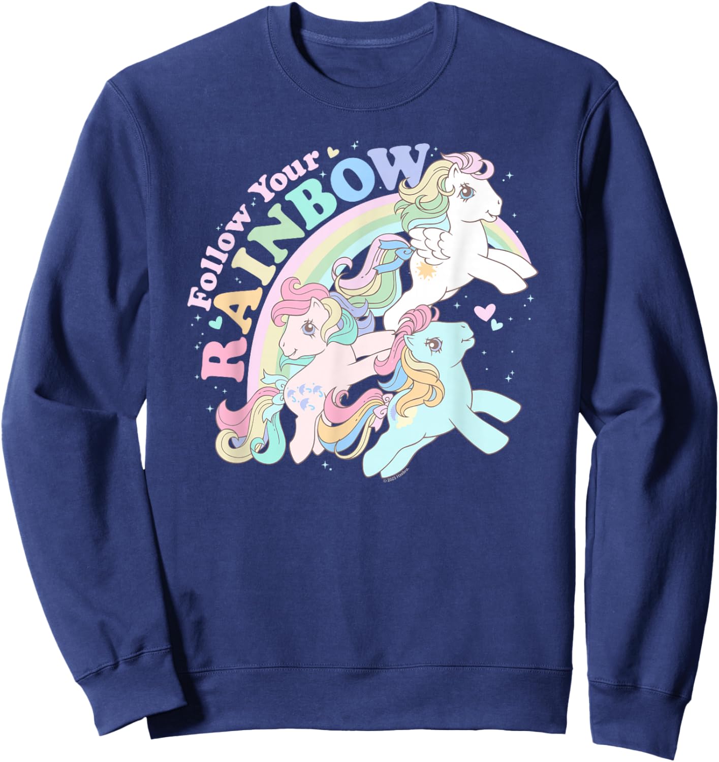 My Little Pony Pride Follow Your Rainbow Retro Group Shot Sweatshirt - Sweatshirt | Navy