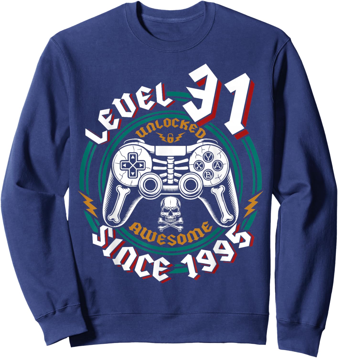 Level 31 Unlocked Awesome Since 1995 31st Birthday Gamer Sweatshirt - Sweatshirt | Navy