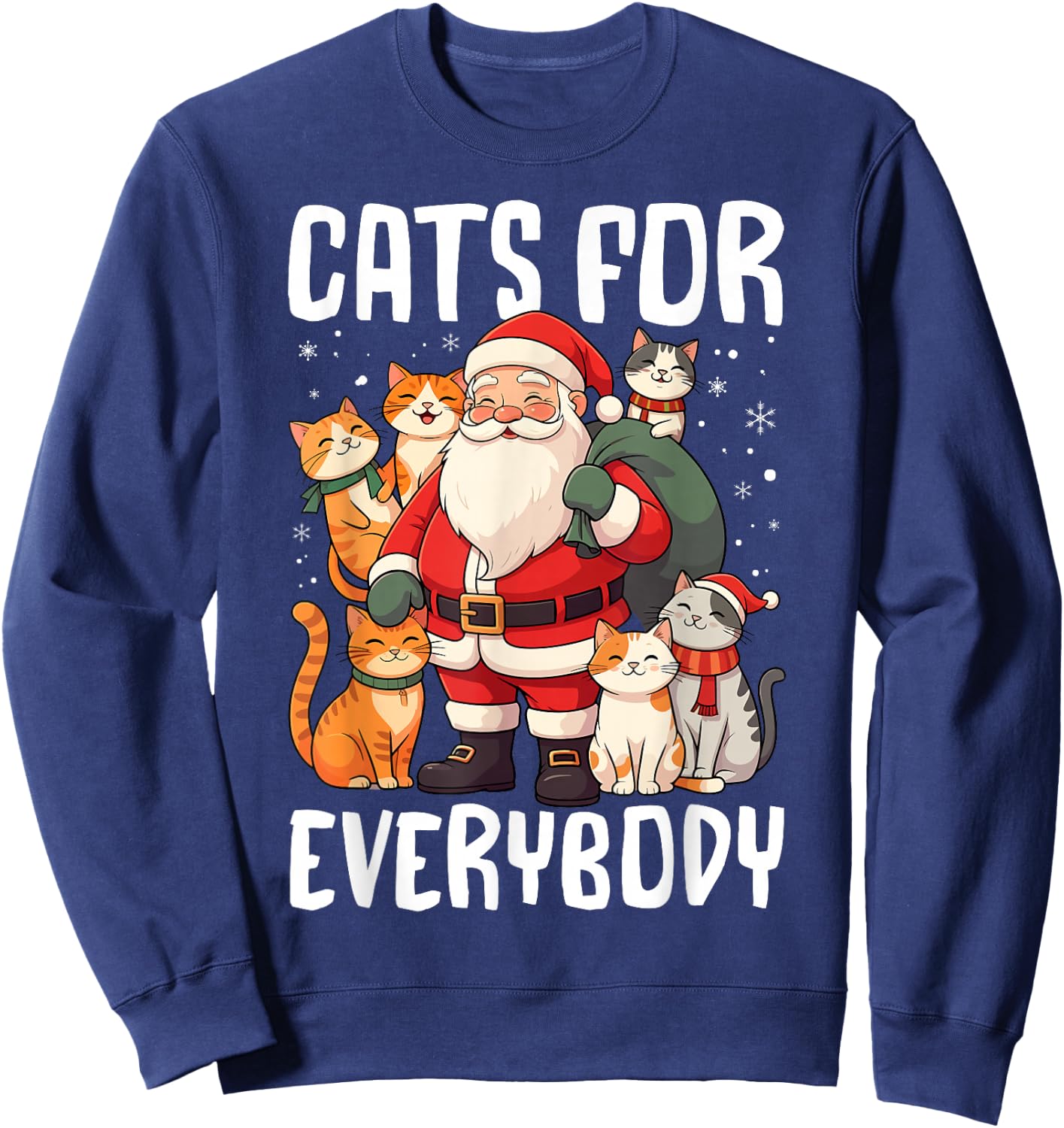 Cats For Everybody Christmas Santa with Cats Sweatshirt - Sweatshirt | Navy