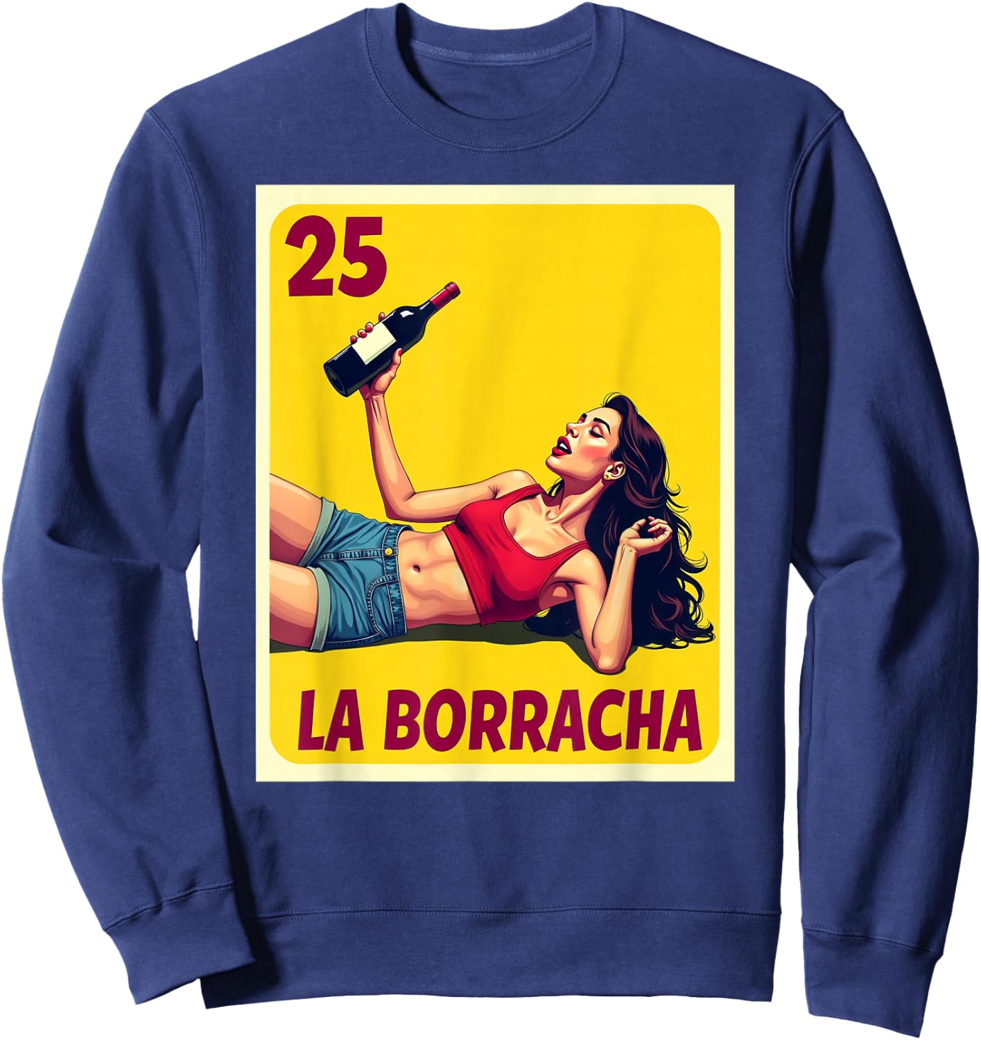 La Borracha Card Mexican Lottery Card Sweatshirt - Sweatshirt | Navy