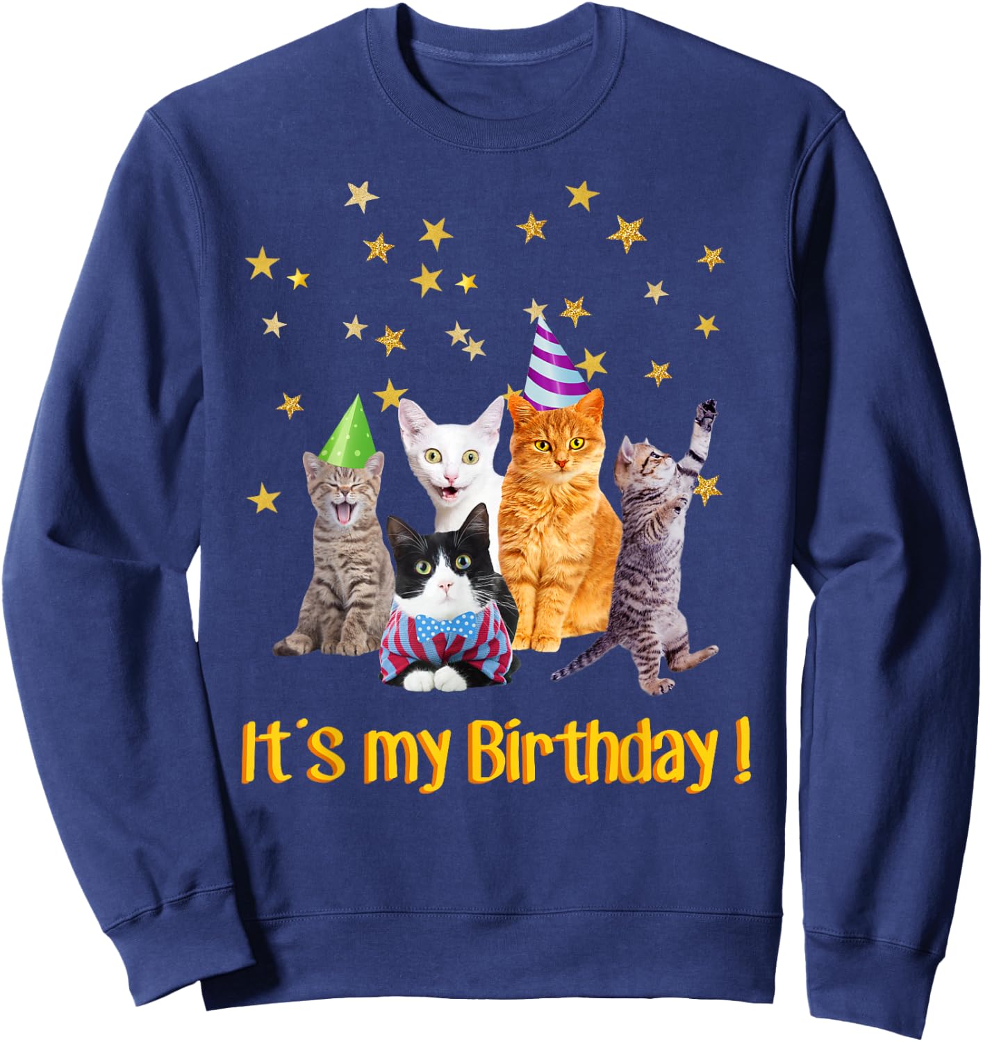Its my Birthday cute cats Meow Sweatshirt - Sweatshirt | Navy