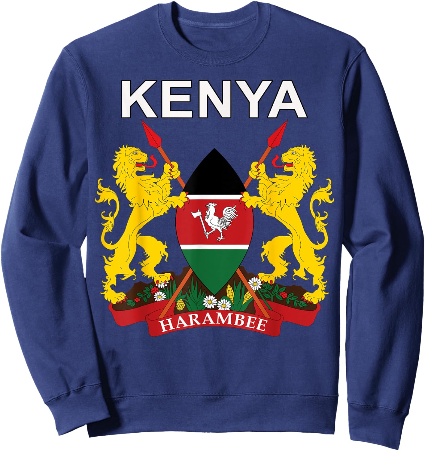 Kenya Emblem Cultural Background Sweatshirt - Sweatshirt | Navy