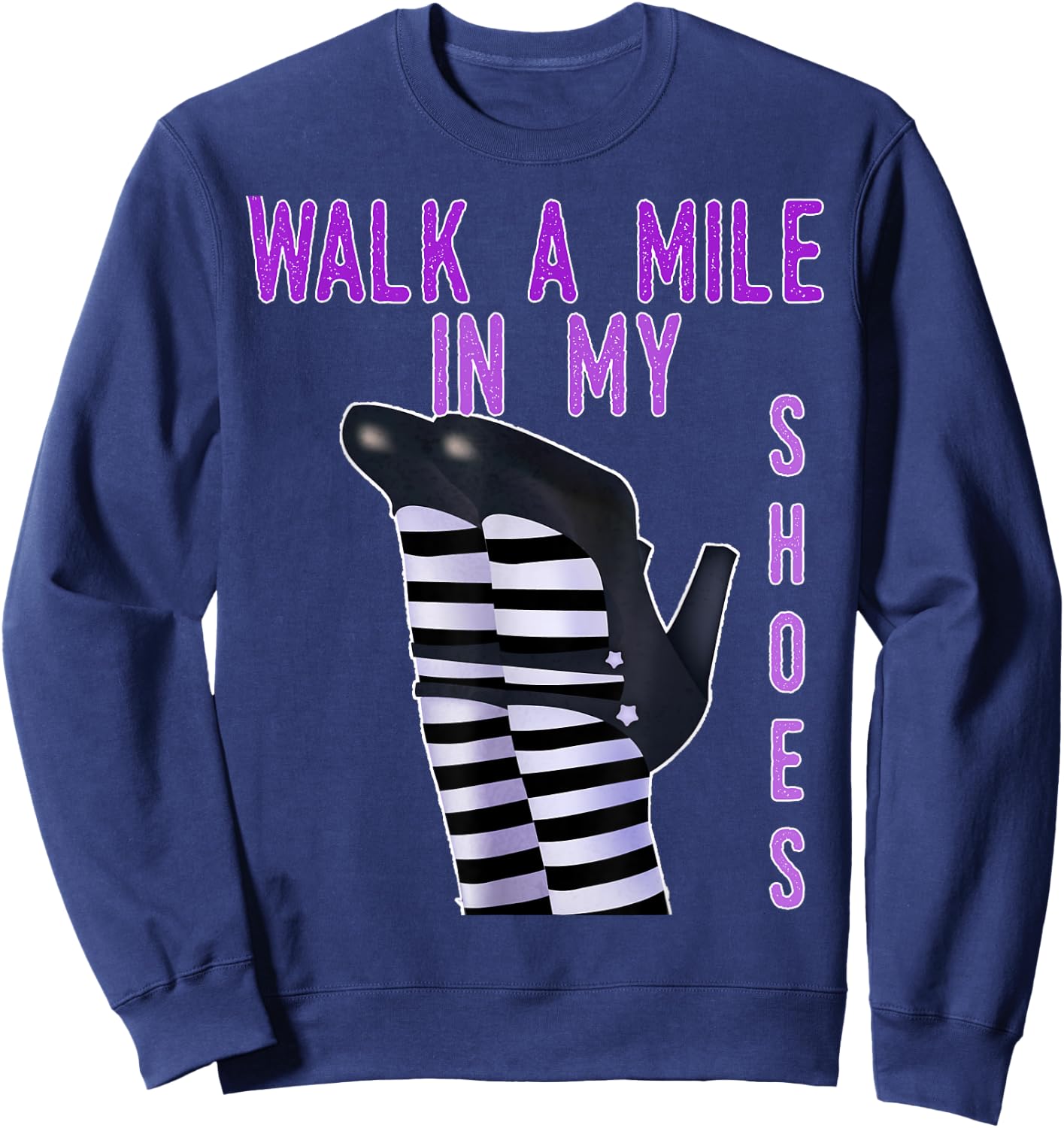 Happy Halloween Walk a Mile in my Shoes Witch Sweatshirt - Sweatshirt | Navy
