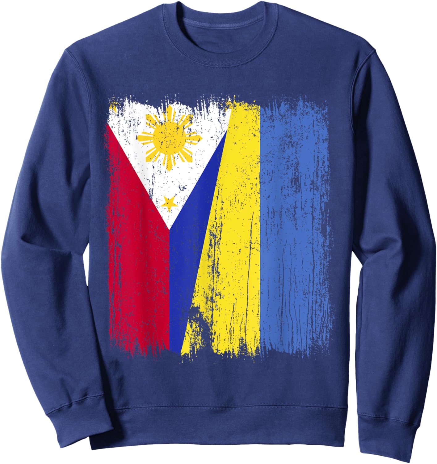 Philippines Ukraine Half Flag Filipino Ukrainian Heritage Sweatshirt - Sweatshirt | Navy