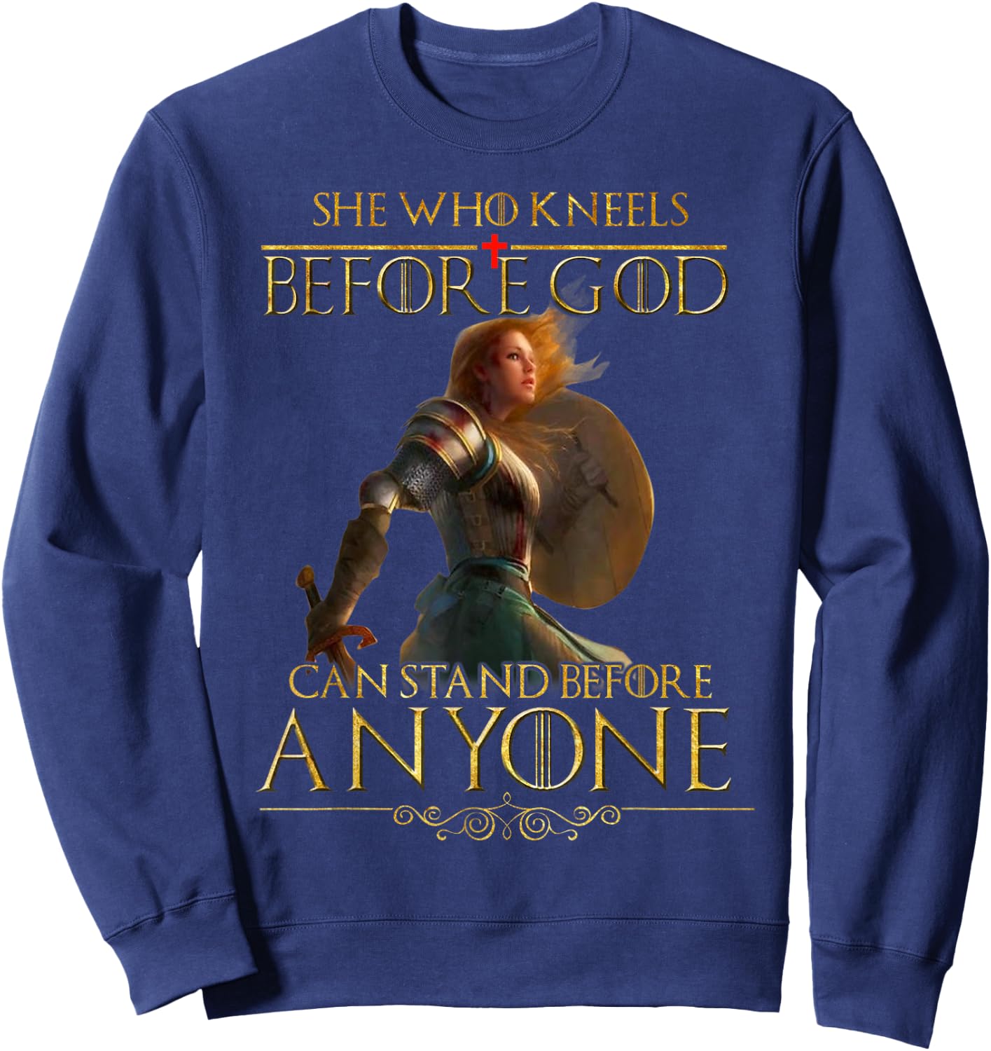 Knight Templar - She Who Kneels Before shirt Sweatshirt - Sweatshirt | Navy