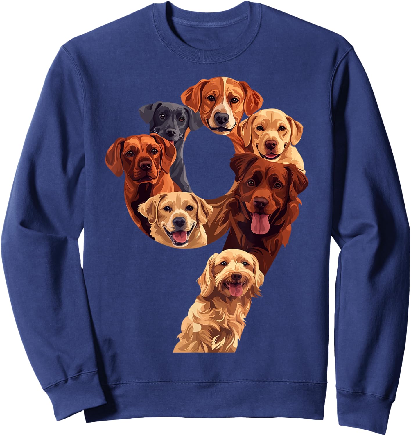 Fun 9th Birthday Dog Puppy Themed 9 Years Old Kids Boys Girl Sweatshirt - Sweatshirt | Navy
