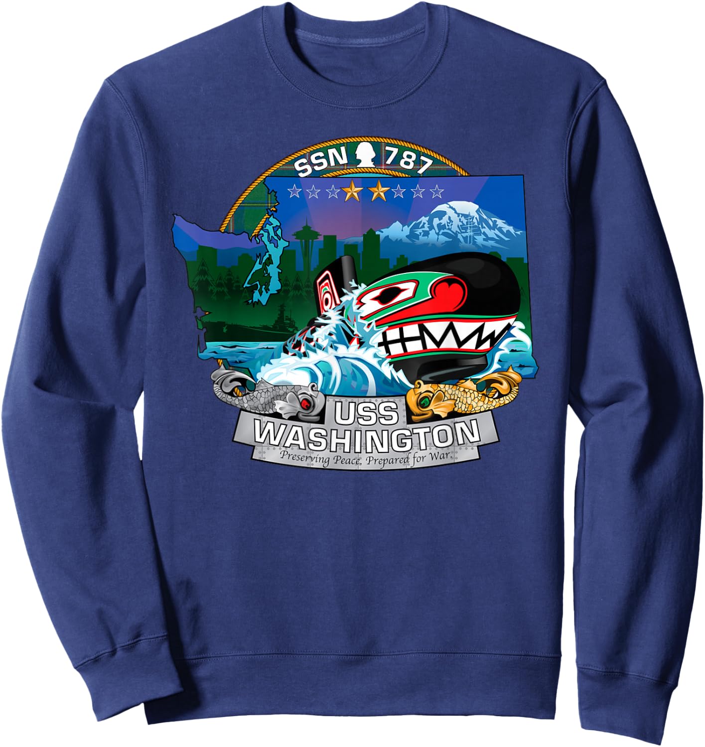 Submarine Veteran SSN-787 USS Washington U-boat Gift Sweatshirt - Sweatshirt | Navy