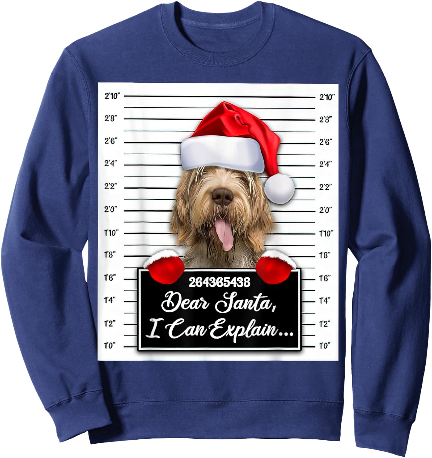 Dear Santa I Can Explain Funny Christmas Spinone Italiano Sweatshirt - Sweatshirt | Navy