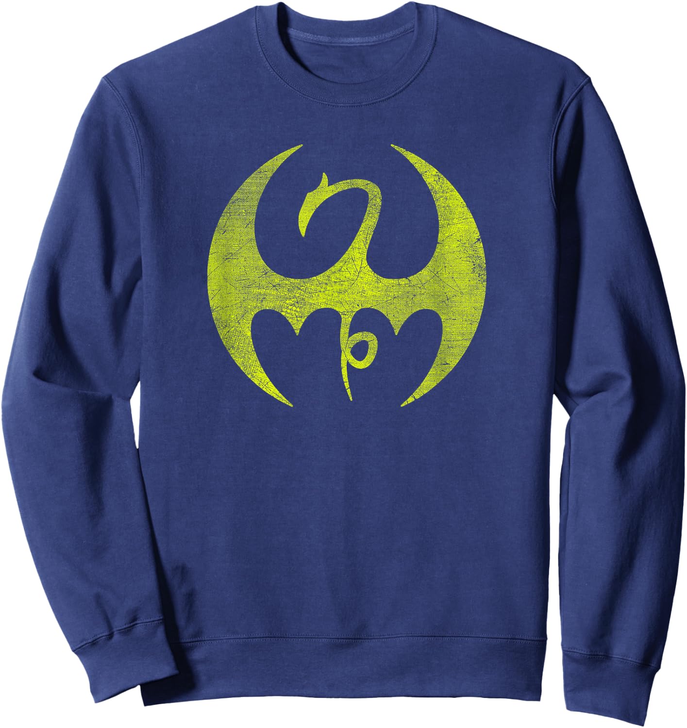 Marvel Iron Fist Distressed Dragon Logo Graphic Sweatshirt - Sweatshirt | Navy