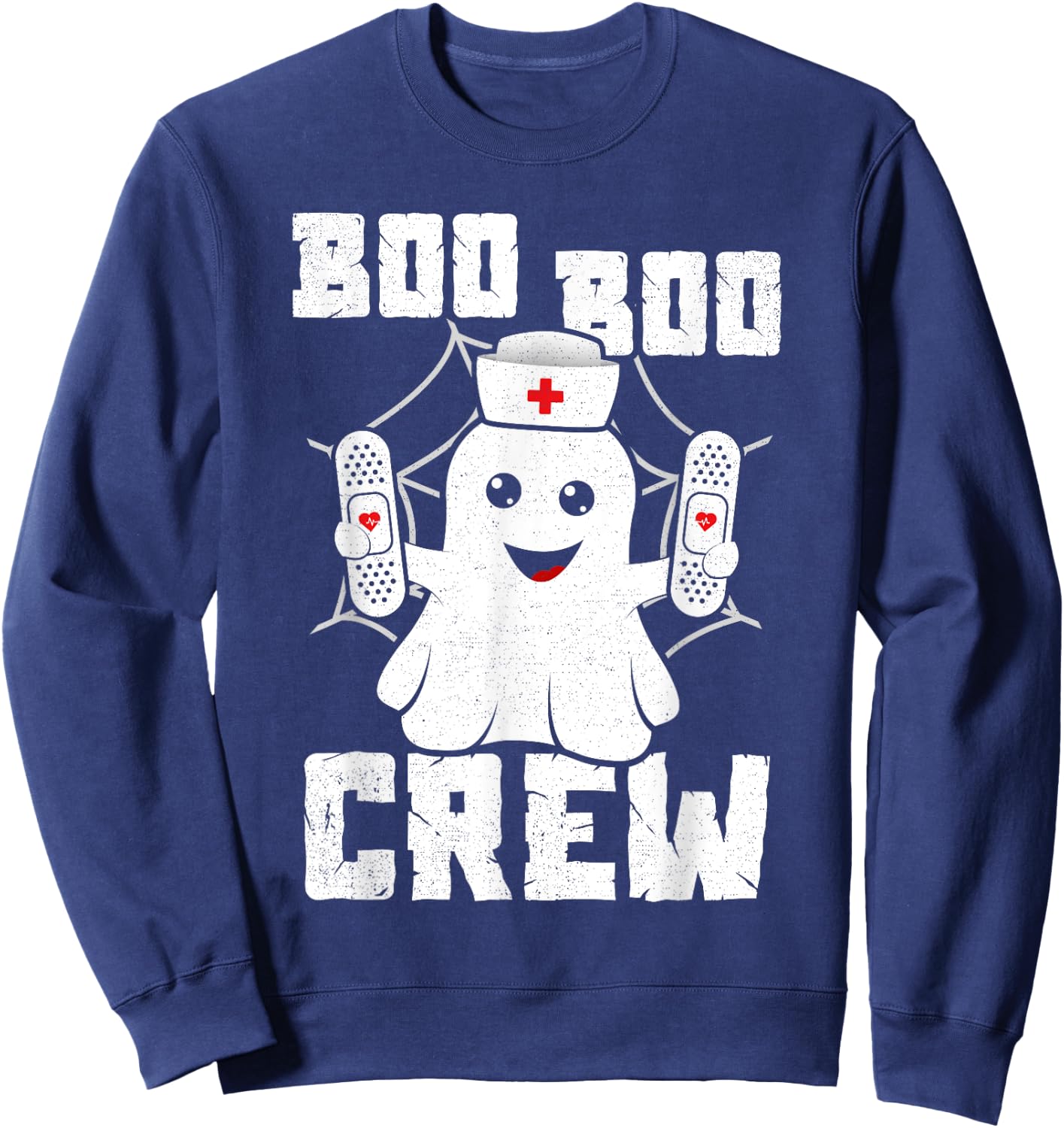 Boo Boo Crew Shirt Ghost Nurse Costume Girls Funny Halloween Sweatshirt - Sweatshirt | Navy