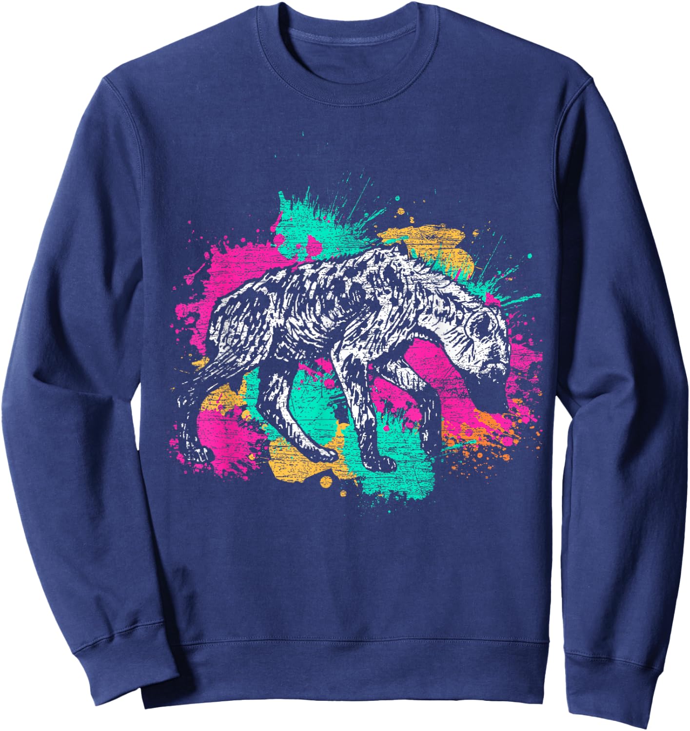 Colorful Hyena Sweatshirt - Sweatshirt | Navy